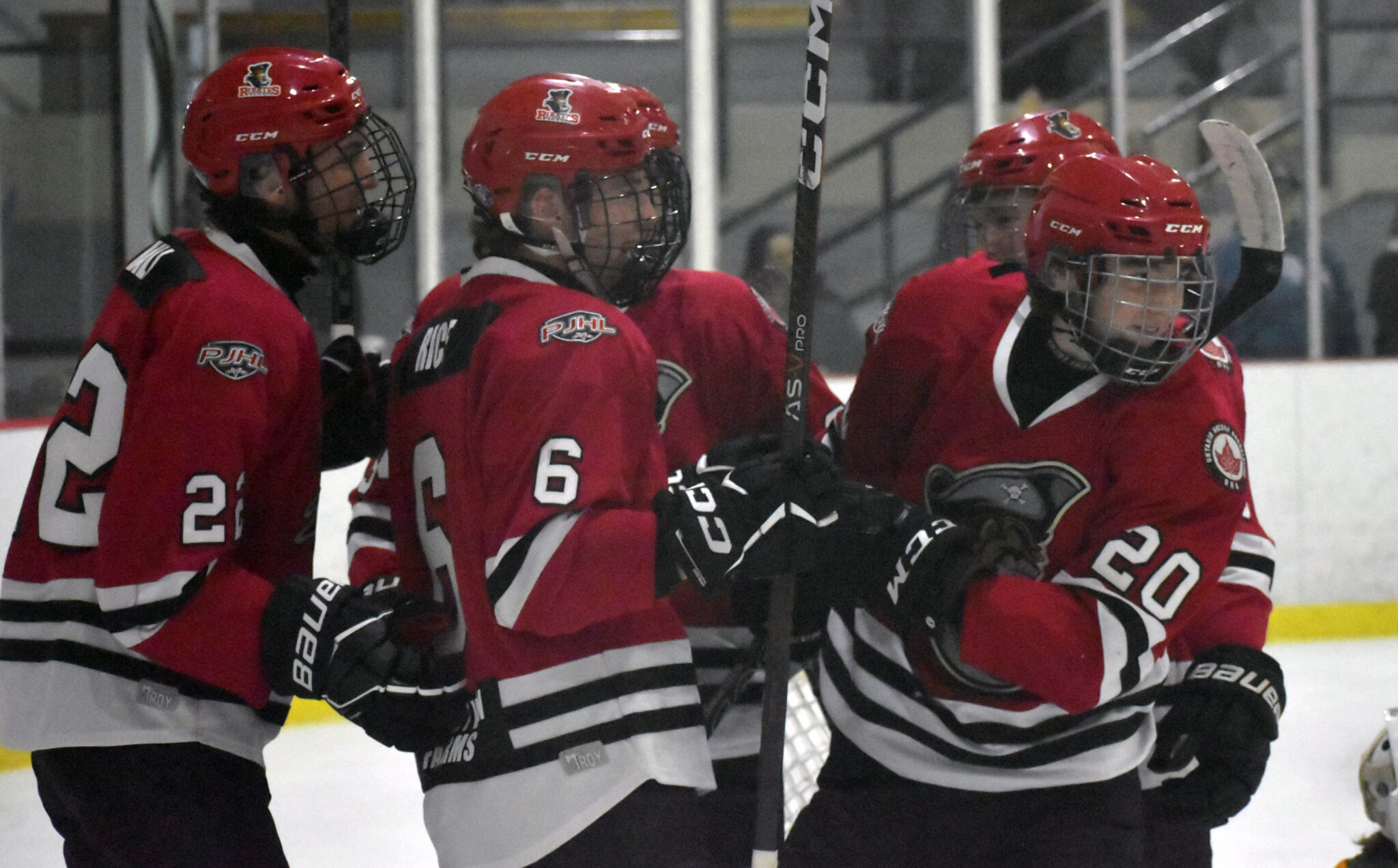 <p>(Right) Picton’s Kirk Stevenson had a goal and an assist in Thursday’s 4-3 win over the visiting Amherstview Jets (Jason Parks/Gazette Staff)</p>
