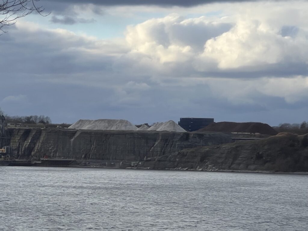 <p>Gypsum next to bauxite at Picton Terminals.</p>
