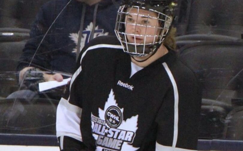 <p>Jess Jones at the 2017 CWHL All Star game. (Jess Bazal/CWHL photo)</p>
