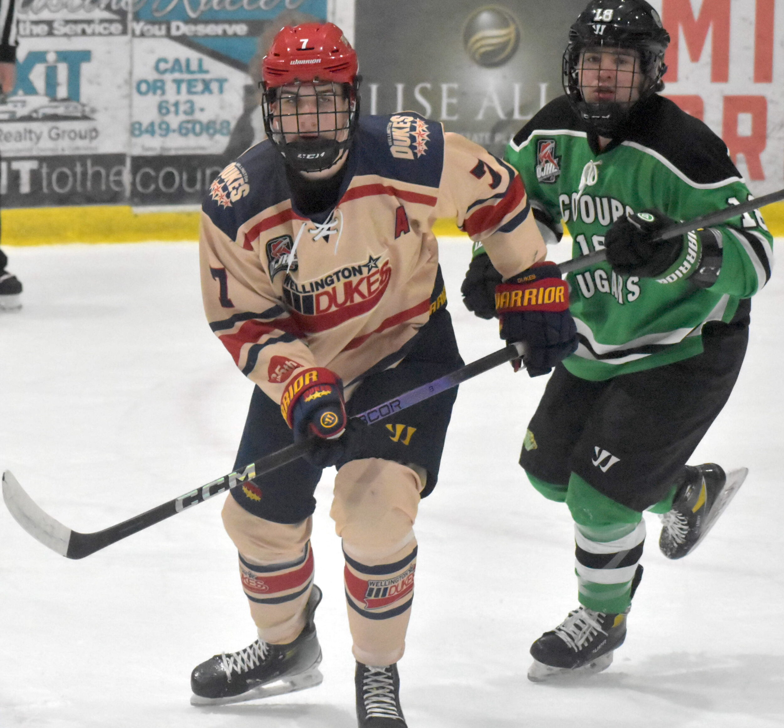 <p>Wellington’s Connor Hunt had a goal and an assist in a 4-2 win over visiting Cobourg Sunday. (Jason Parks/Gazette Staff)</p>
