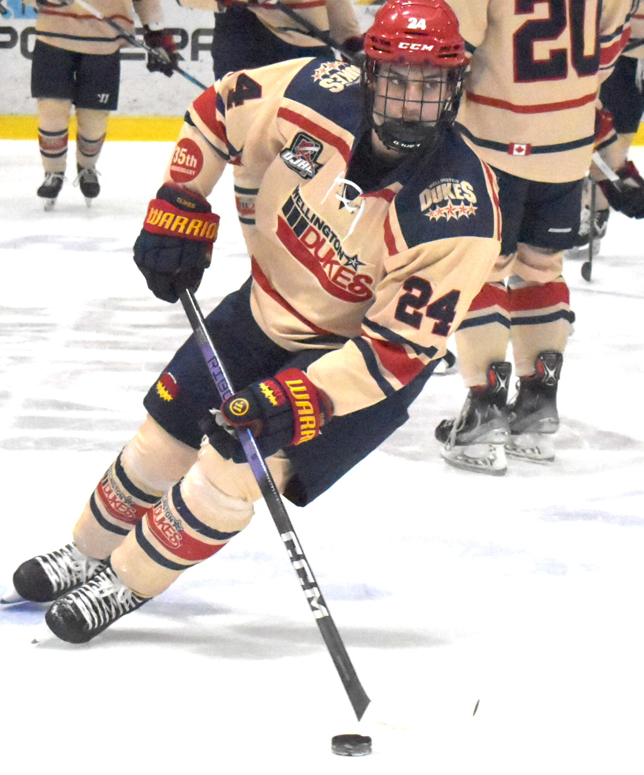 <p>Wellington Duke Ryan Schaap had a goal and three assists to lead his team to an 11-4 dismantling of the visiting North York Rangers Thursday night. (Jason Parks/Gazette Staff)</p>
