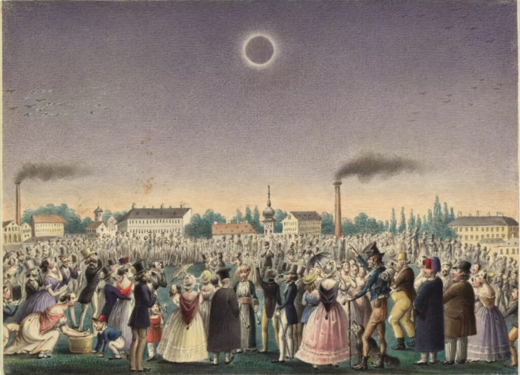 <p>Johann Christian Schoeller (1782—1851), “Sonnenfnsternis, 8. Juli 1842” (water colour, paper). (Photo: Wien Museum)</p>
