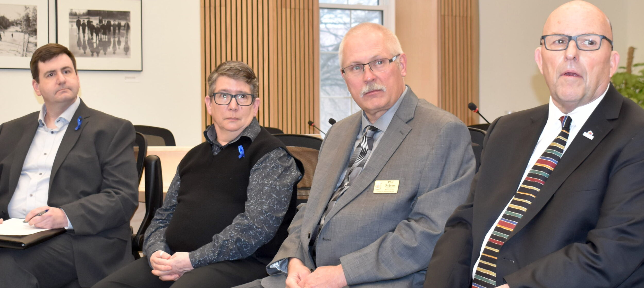 <p>County of Prince Edward Director of Housing Adam Goheen, Affordable Housing Supervisor Elis Ziegler,<br />
Councillor Phil St. Jean and Mayor Steve Ferguson. (Jason Parks/Gazette Staff)</p>
