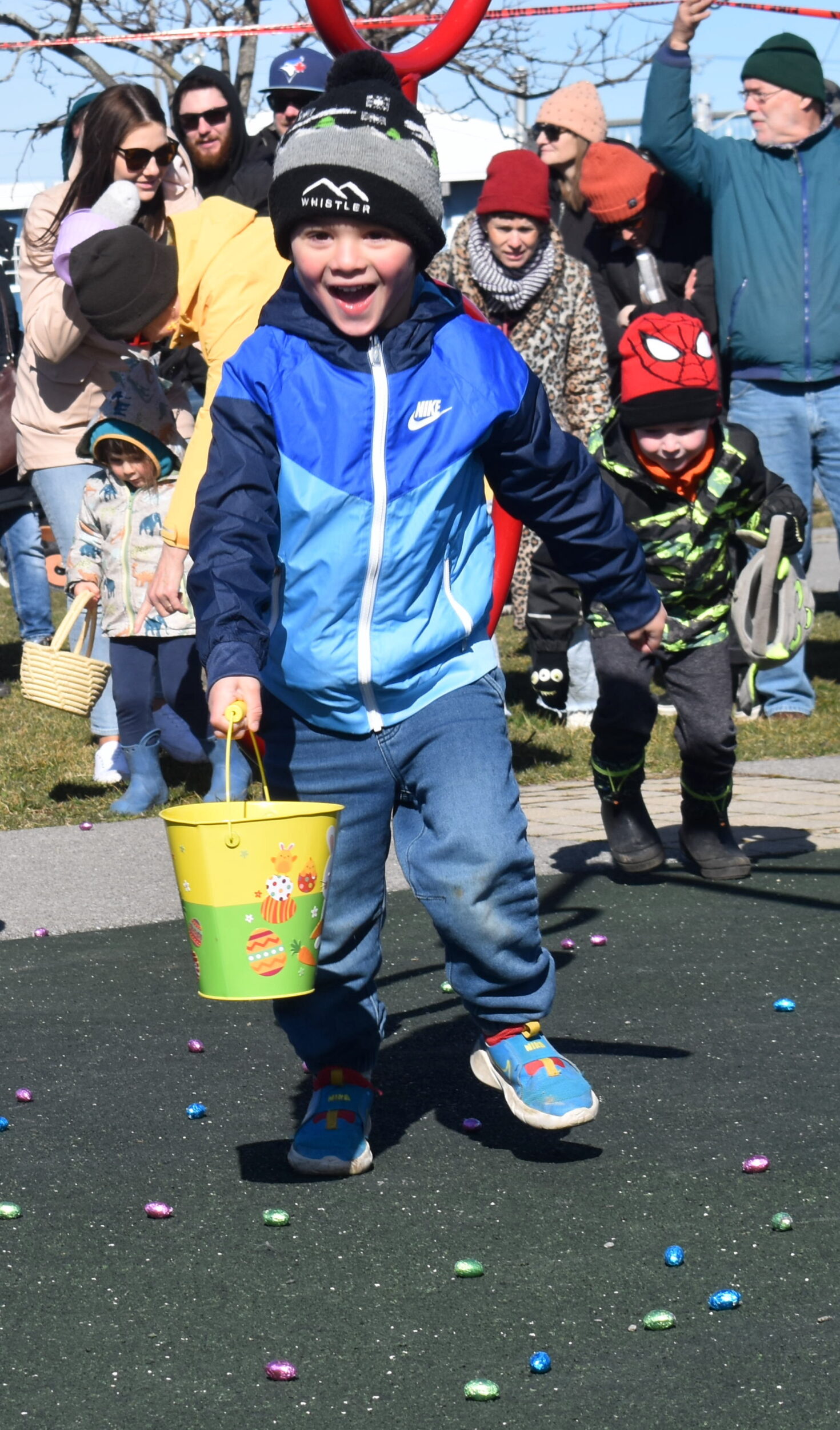 <p>The race was on at the skatepark, site of the Picton Firefighter’s Association Easter Egg Hunt. (Jason Parks/Gazette Staff)</p>
