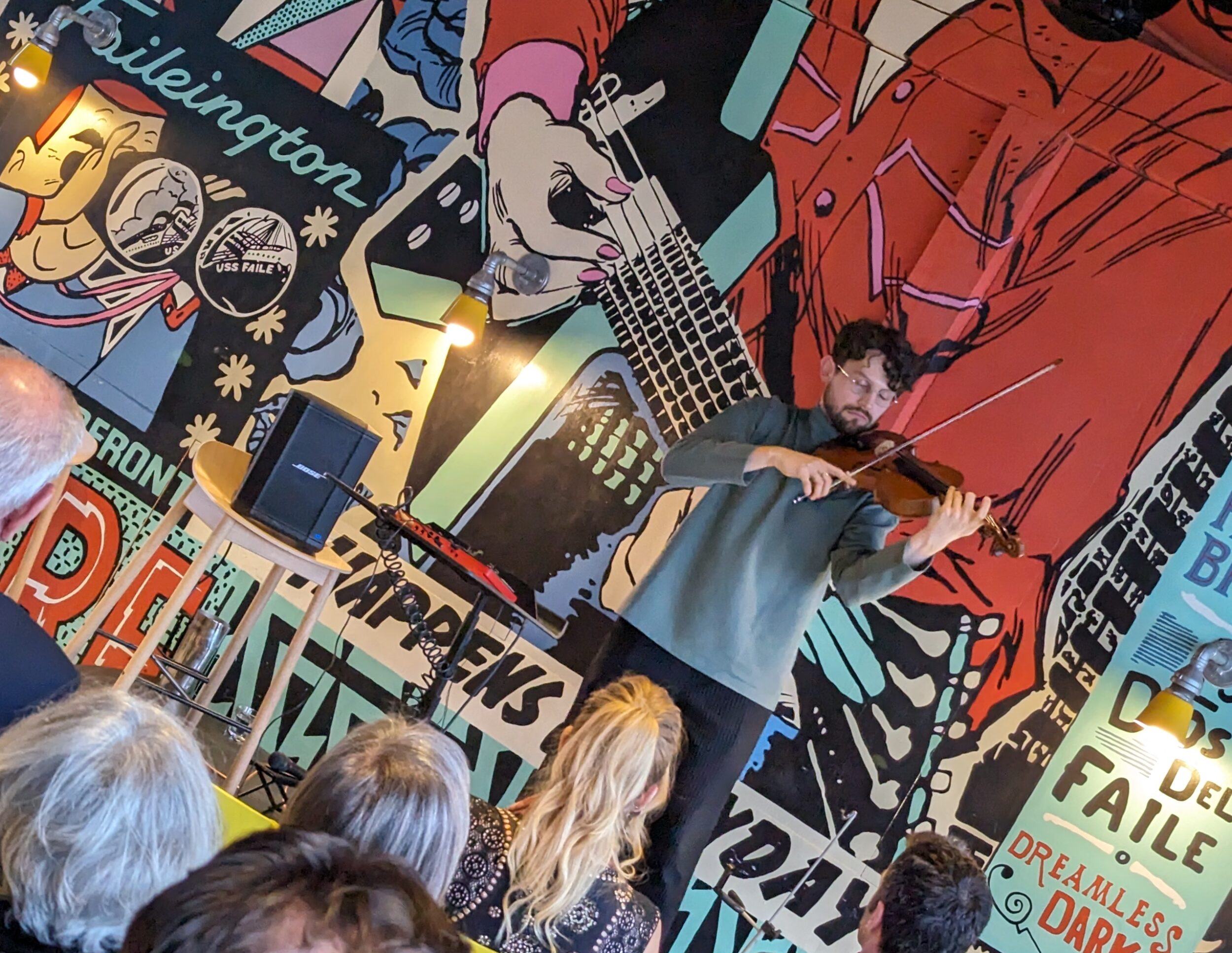 <p>Violist Ryan Davis, aka Radia at the Drake Devonshire (Photo: Chris Fanning / Gazette Staff)</p>
