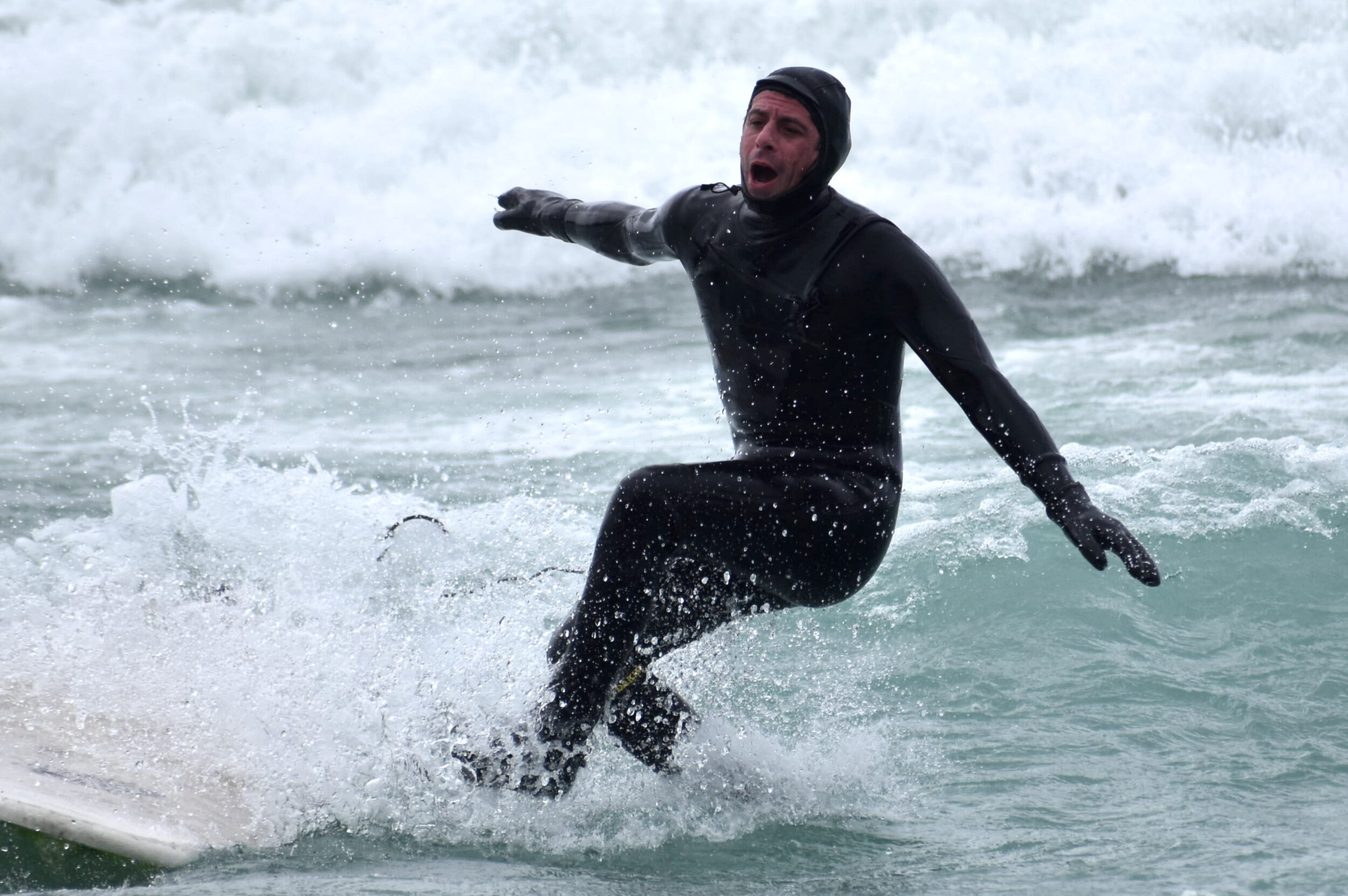 <p>Alex Smith was one of more than a handful of surfers loving the high winds on Saturday. (Jason Parks/Gazette Staff)</p>
