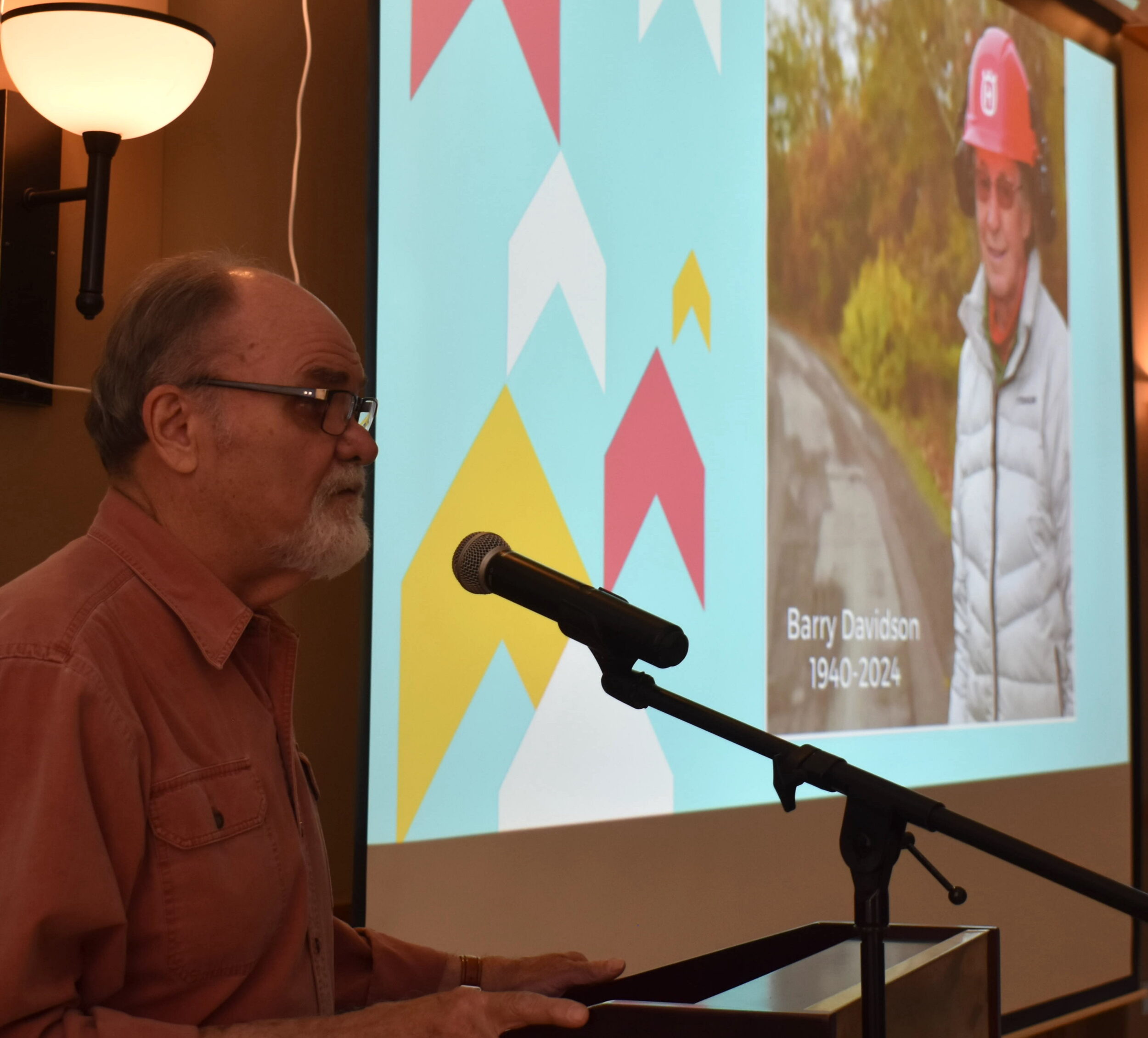 <p>The Legacy of Barry Davidson was honoured at a Millennium Trail celebration event May 2. PEC Trails Committee member Pat Maloney called Mr. Davidson the “Heart and soul” of the trail. (Jason Parks/Gazette Staff)</p>
