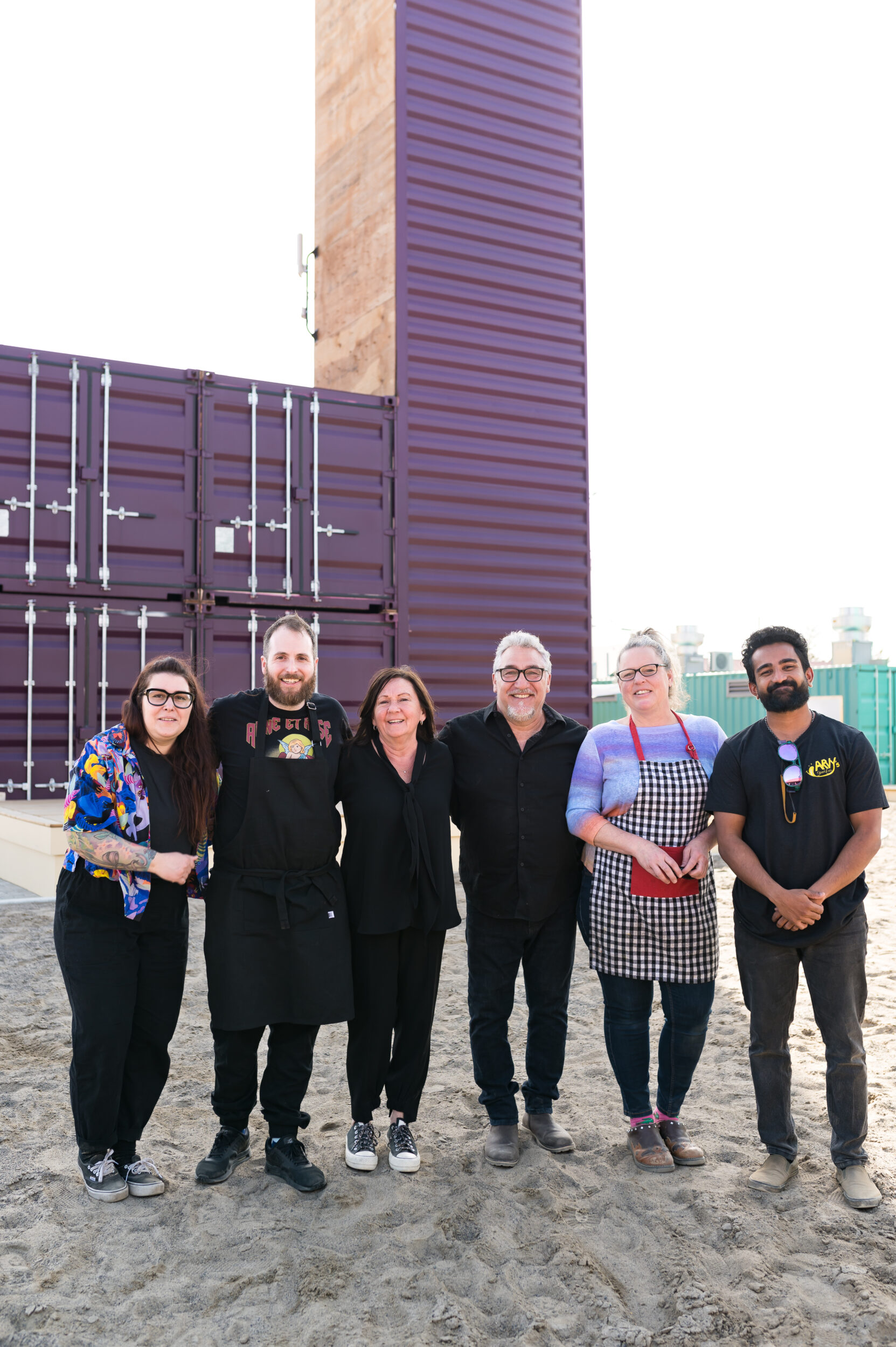 <p>Pictured (From L to R): Kristina Stanicova-Middleton, Pinched; James Morgan, Smoking J’s BBQ; Lynda McCormack and Joe Strazzeri, La Barraca; Sarah Harrison, Cressy Mustard Co.; Aravind Selvaraj, Arvys Street Eats (Photo: Christine Reid Photography)</p>
