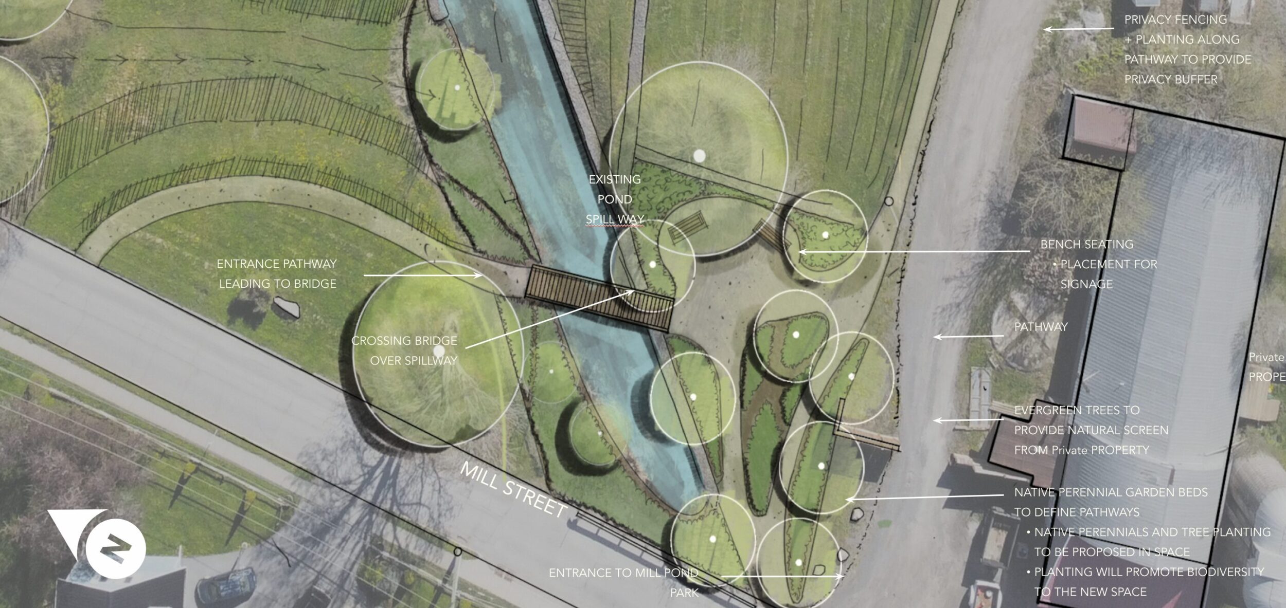 <p>Easier access to Bloomfield’s Mill Pond Park off Mill Street is part of a community led proposal for improvements to the park. (Supplied Photo)</p>
