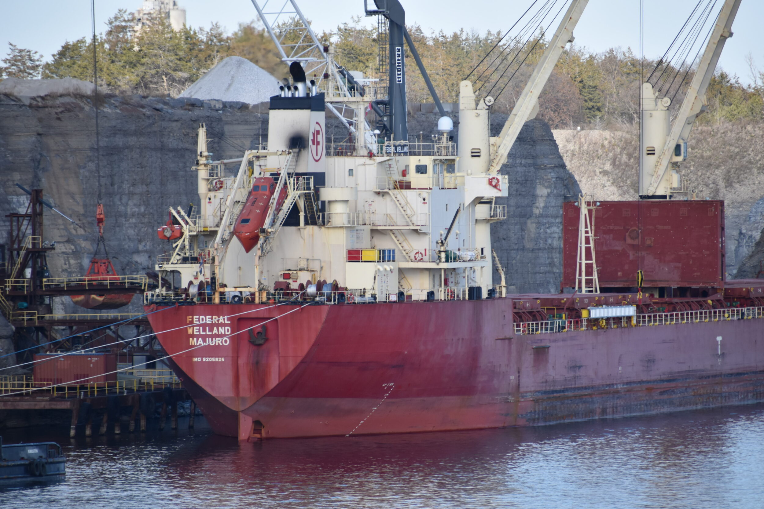 <p>Unloading cargo at Picton Terminals’ port on Picton Bay. (Jason Parks/Gazette Staff)</p>
