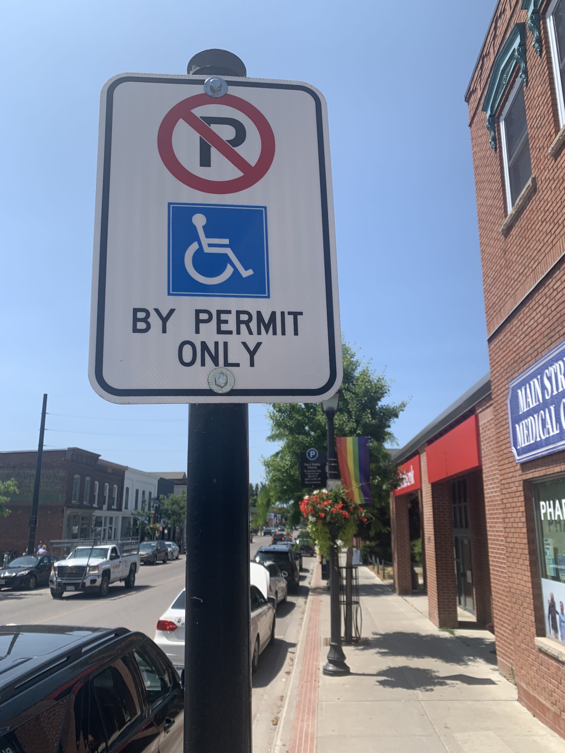<p>New accessbile parking spaces are coming to a Main Street near you. (Jason Parks/Gazette Staff)</p>
