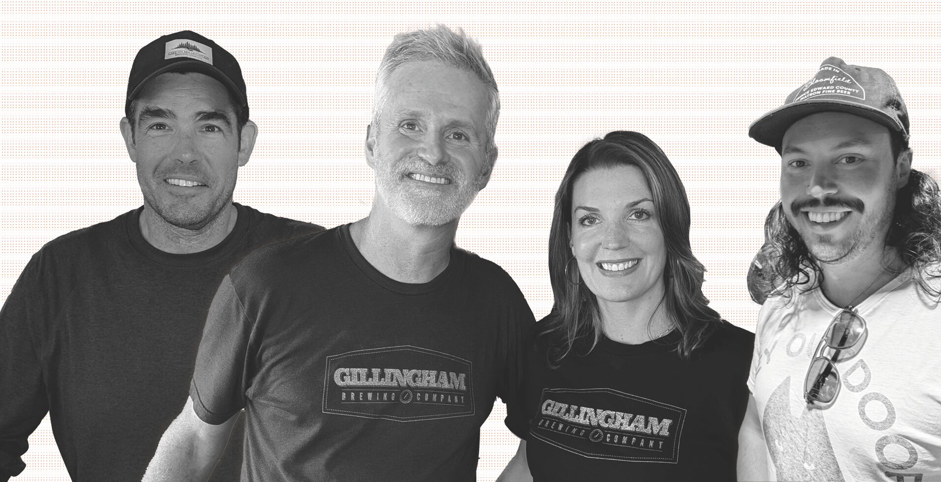 <p>Ryan Kreutzwiser (Lake on the Mountain), Andrew and Christine Gillingham (Gillingham’s), Justin da Silva (Matron) [Photos: Chris Fanning; Collage: Natalie Piper]</p>
