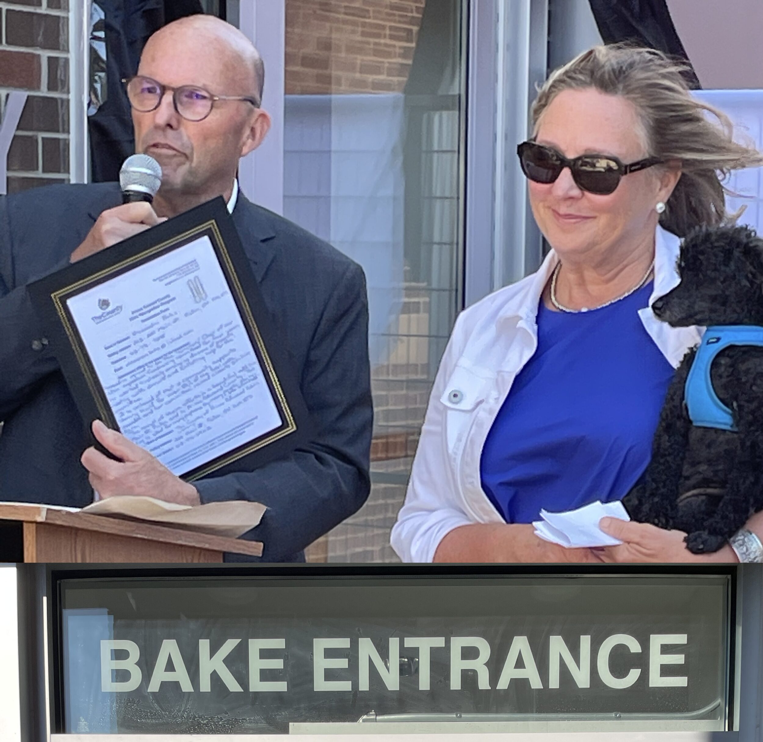 <p>Mayor Steve Ferguson presents a Civic Recognition Award to Alexandra Bake (Photo: Karen Valihora)</p>
