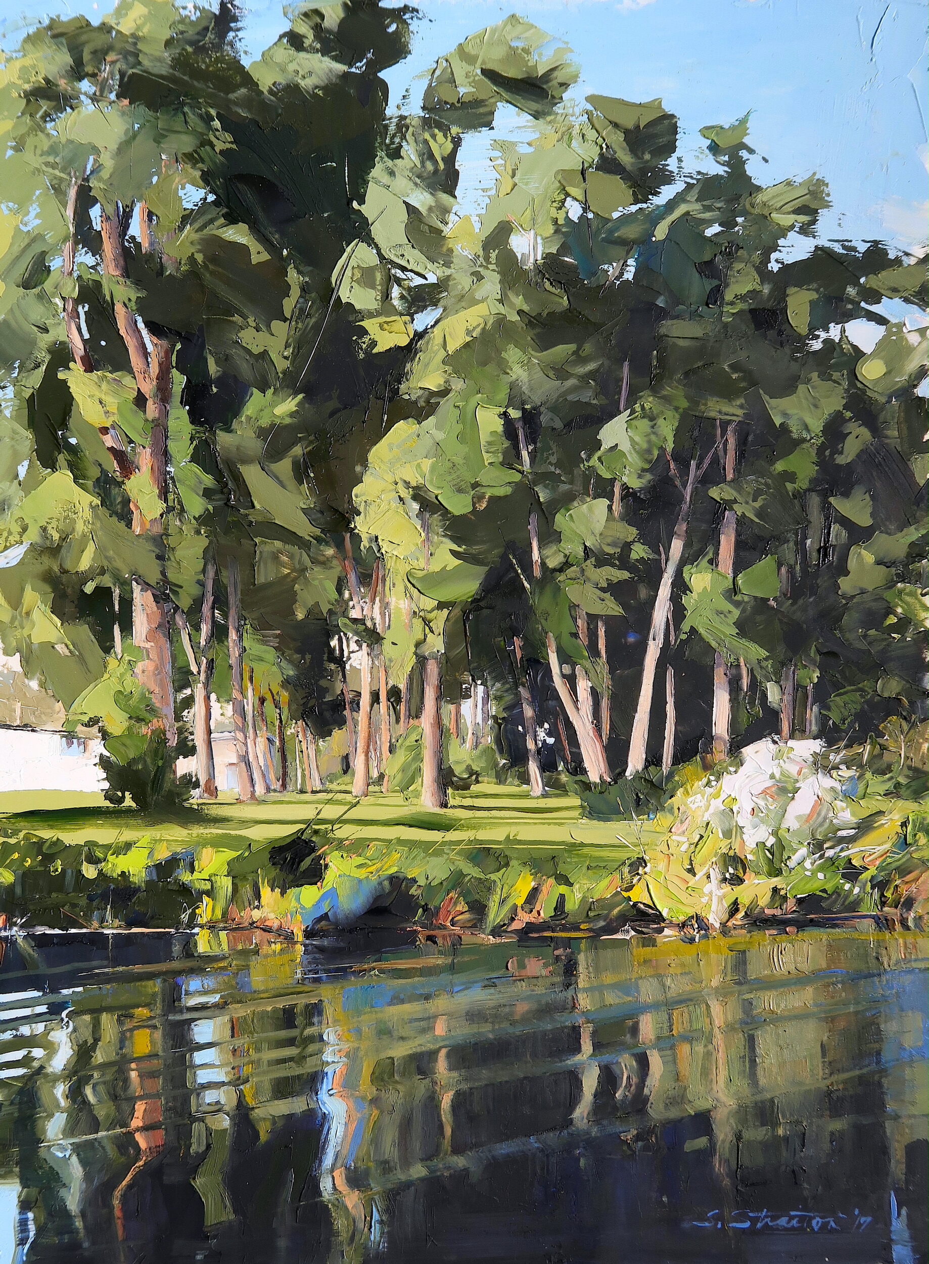 <p>Susan Straiton, “Deseronto Park,” Oil on Paper.</p>

