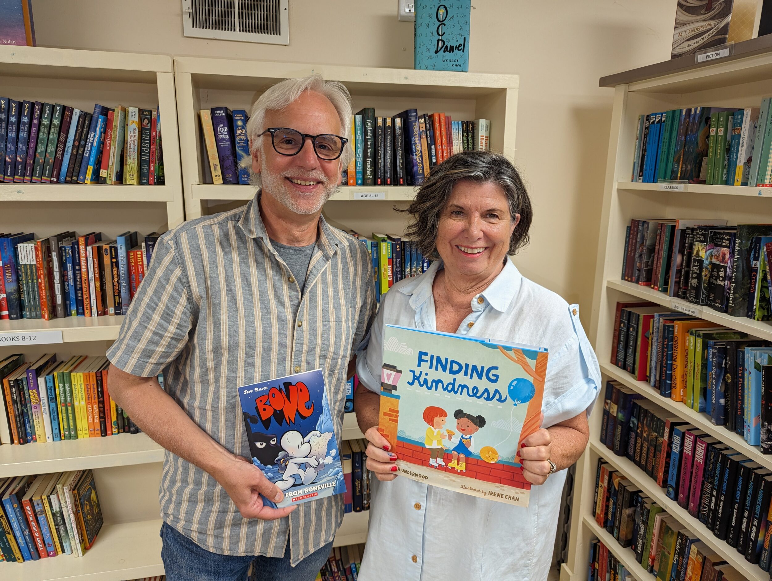 <p>County Kids Read team members, information manager Greg Bay and Anne Preston, founder and board chair. (Photo: Chris Fanning)</p>
