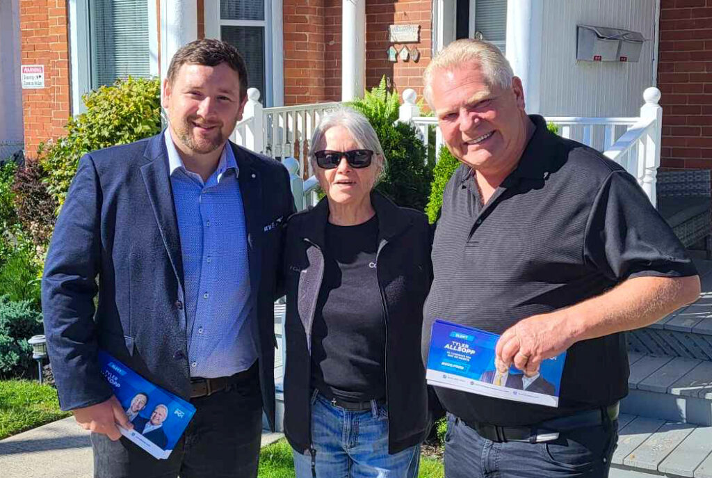 <p>Bay of Quinte PC candidate Tyler Alsopp was joined by Premier Doug Ford on the campaign trail in Belleville on Labour Day weekend. (Supplied Photo)</p>
