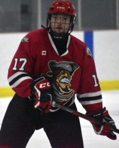 <p>Picton Pirate blueliner Owen Findlay had a goal and an assist in his club’s season opener in Port Hope. (Jason Parks/Gazette Staff)</p>
