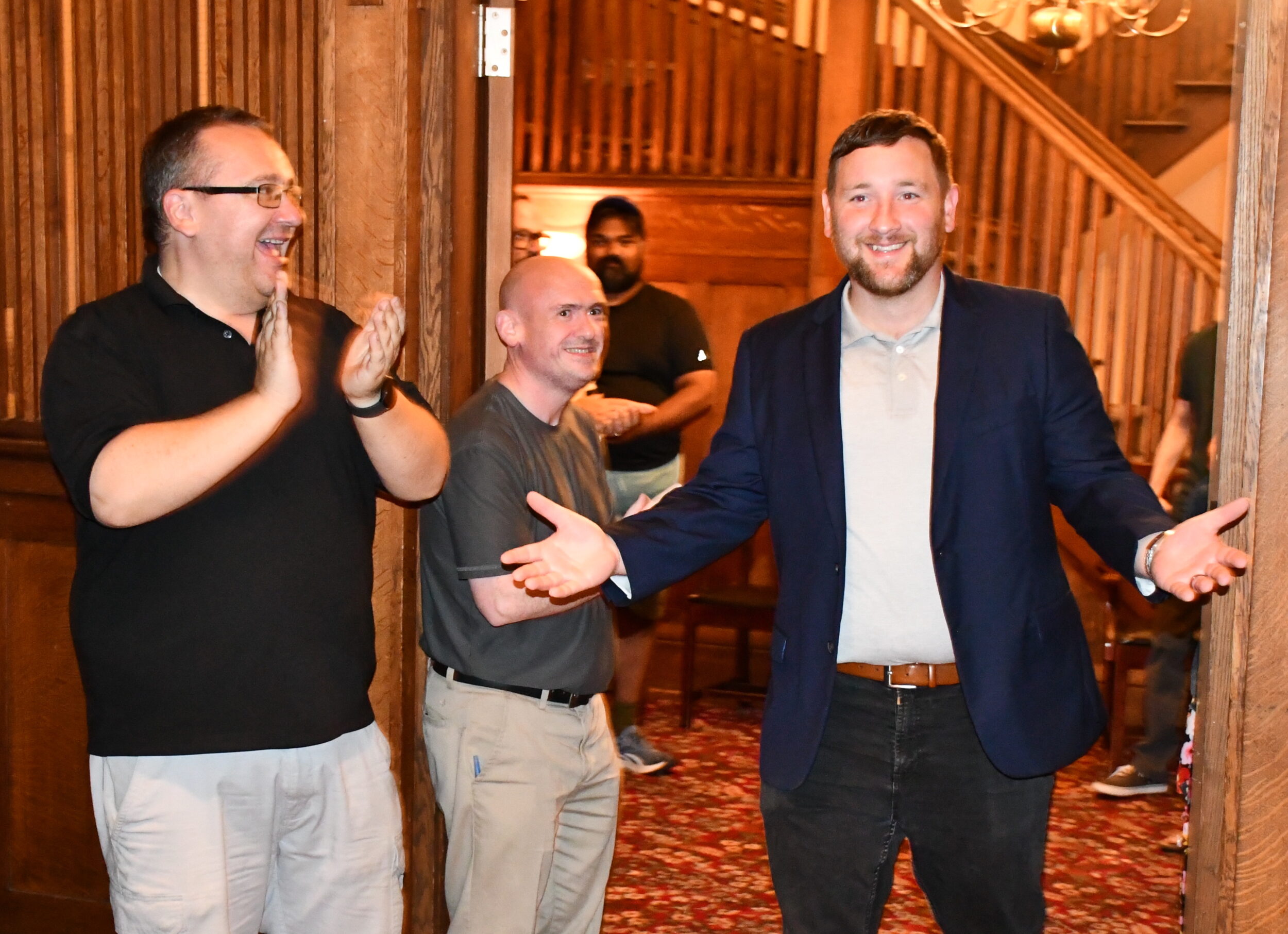 <p>New Bay of Quinte MPP Tyler Allsopp meets his supporters at the Belleville Club on Thursday night. (Supplied Photo)</p>
