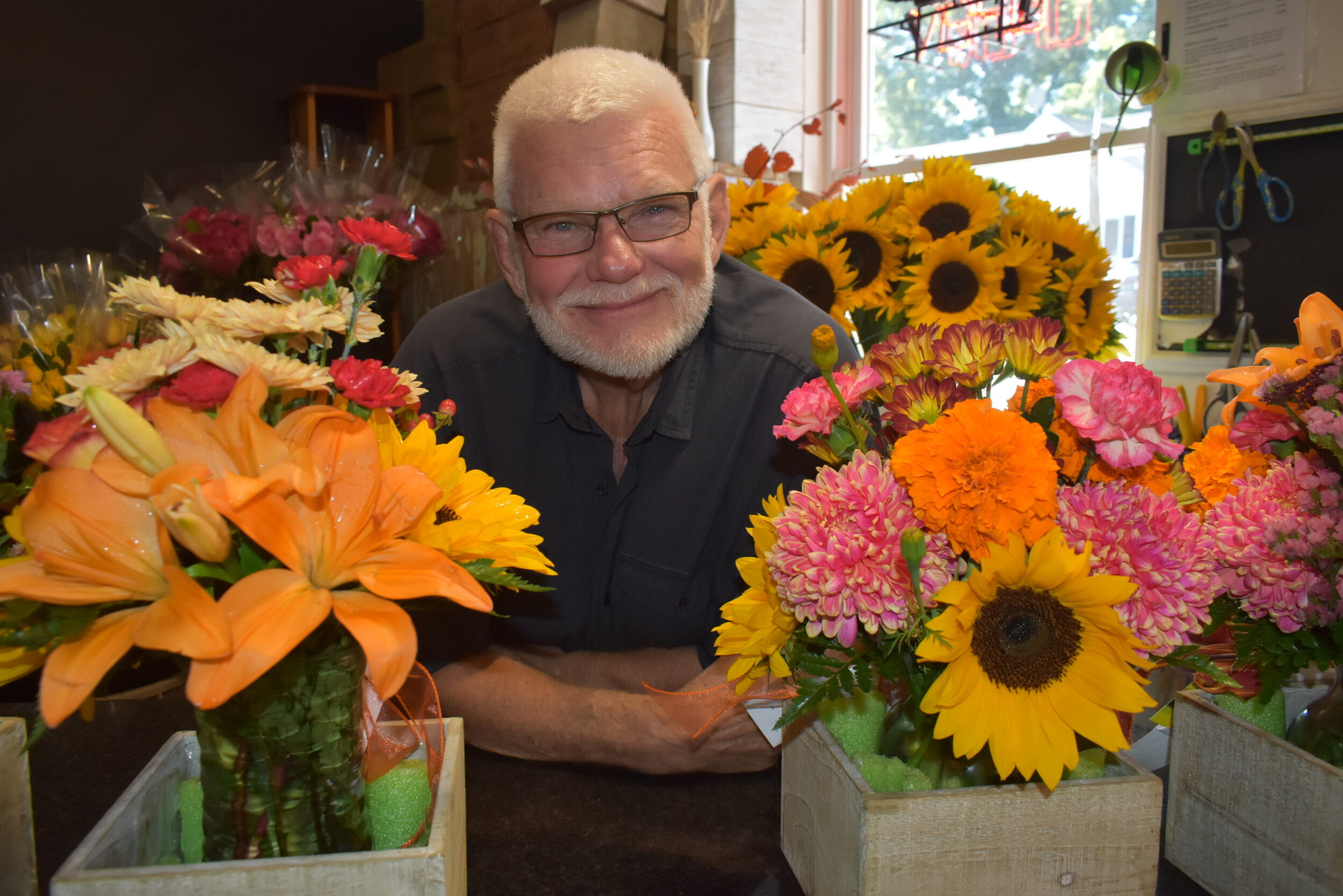 <p>Marvin Chapman is Main Street’s longest tenured merchant and is celebrating 45 years of Flower’s By Marvin. (Jason Parks/Gazette Staff)</p>
