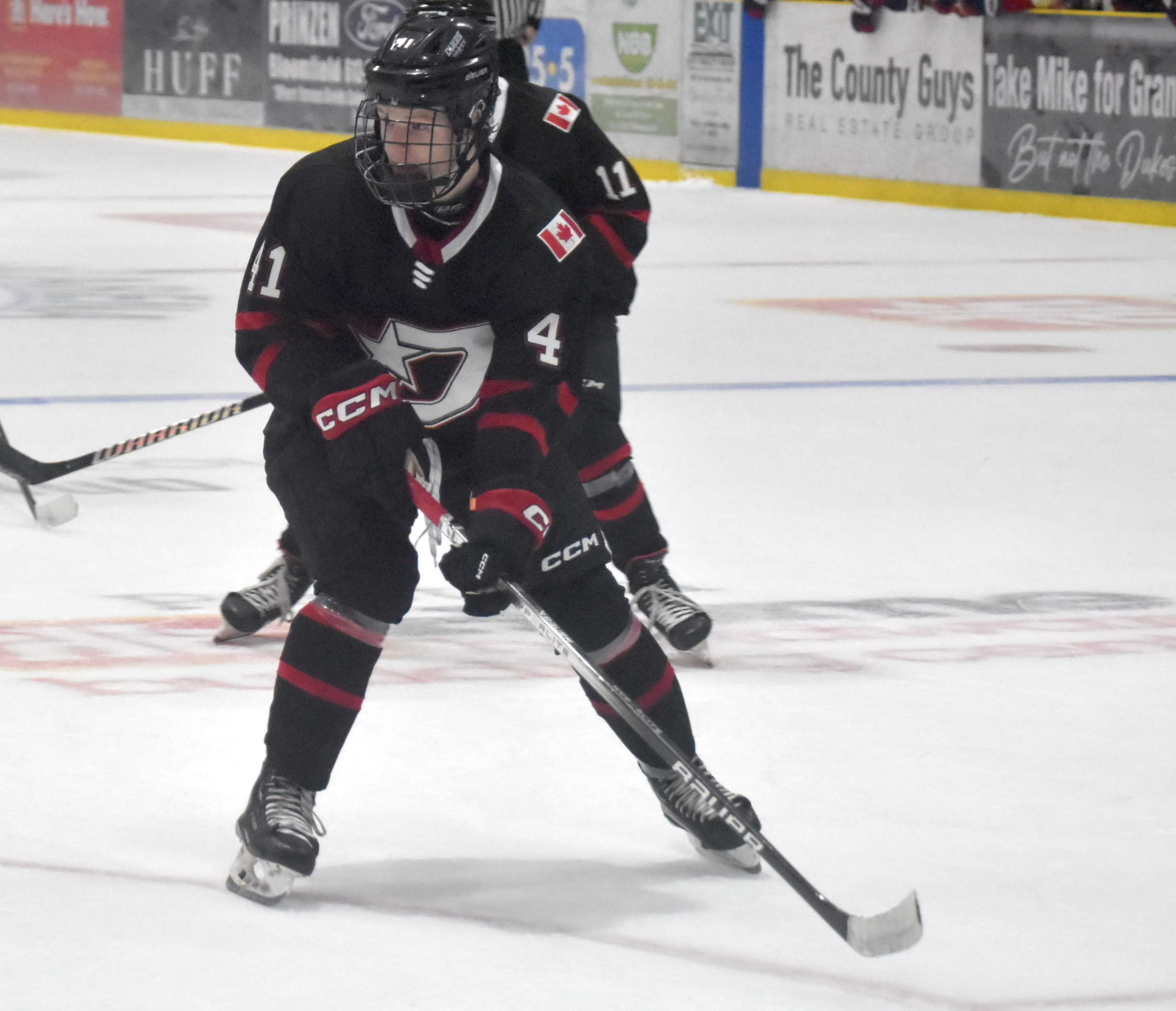 <p>Wellington’s Jared McNeil had the go ahead goal for the Dukes in their win over the Toronto Patriots Saturday night (Jason Parks/Gazette Staff)</p>
