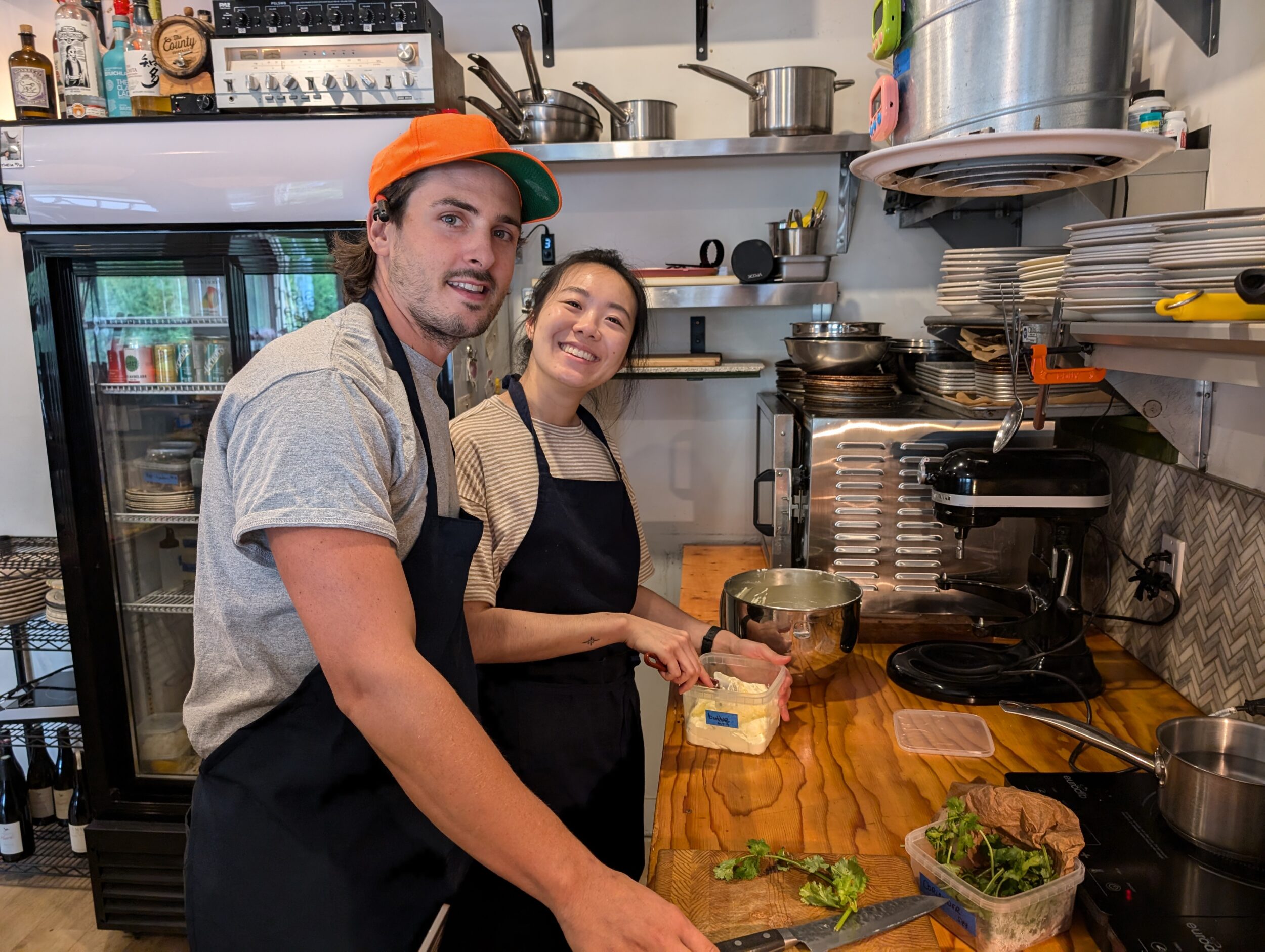<p>Theia chef & owner, Myles Harrison (left), and his sous chef, Sam Zhu (Photo: Raizel Robin)</p>
