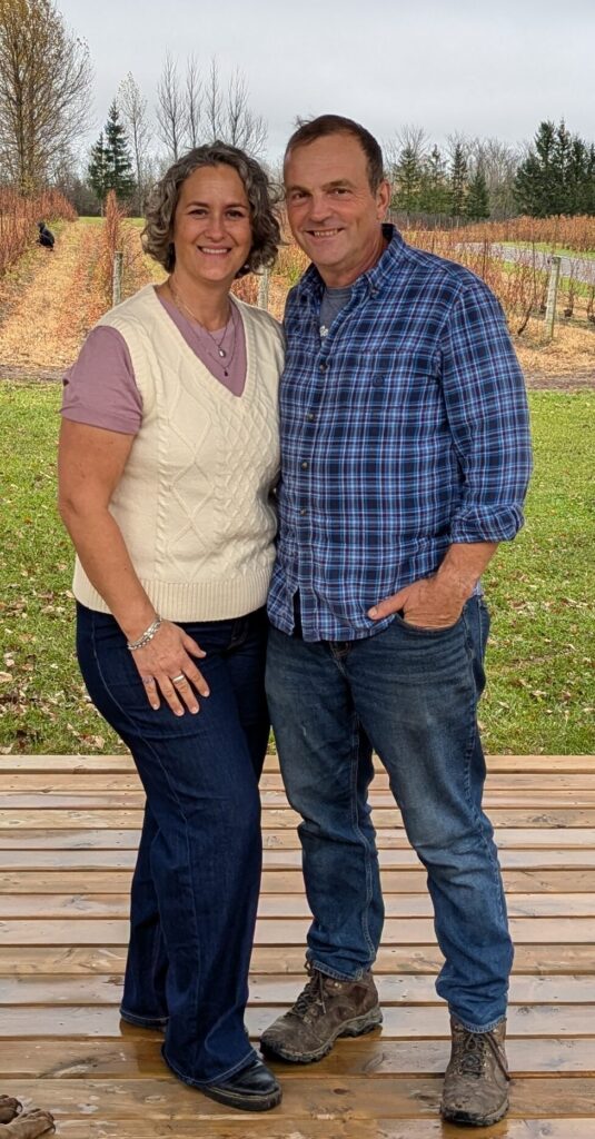 <p>Micheline and Tim Kuepfer of Broken Stone Winery (Photo: Chris Fanning)</p>
