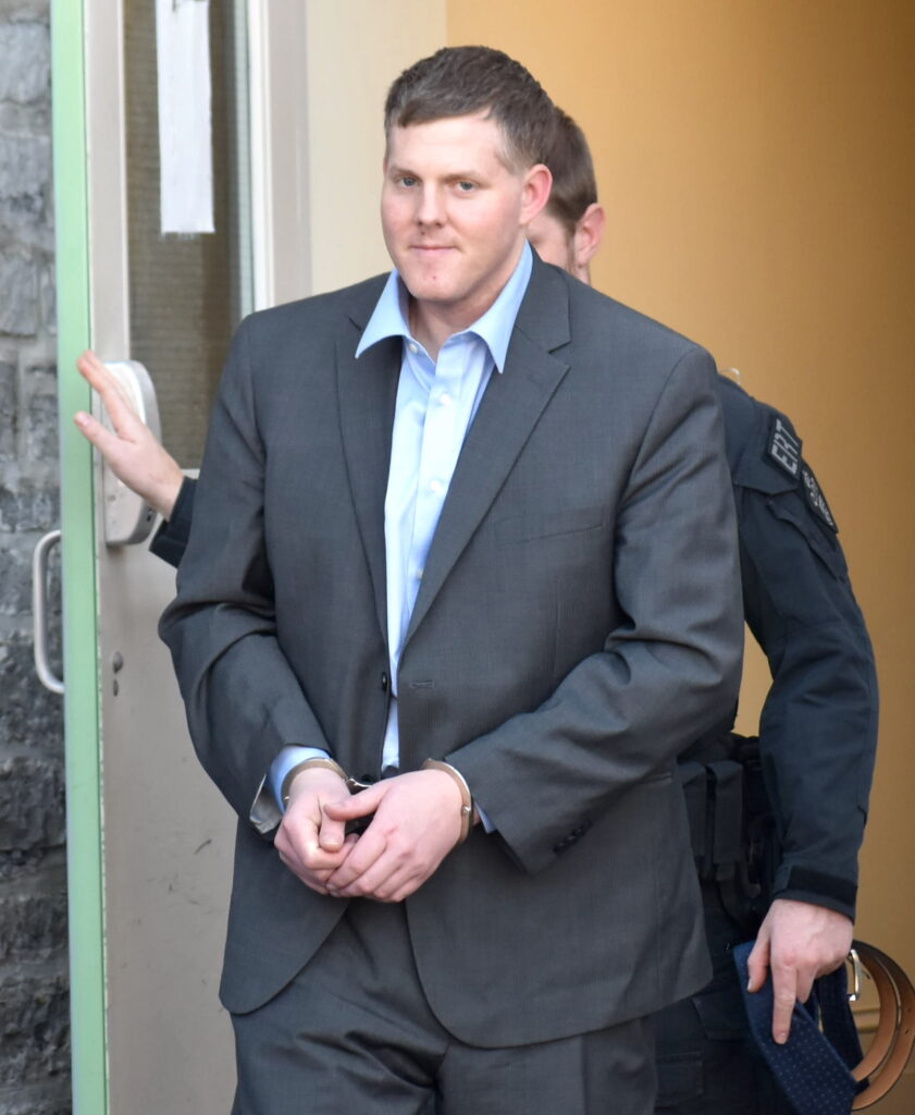 <p>Eric Wildman leaves the Picton Superior Court House on Monday afternoon. Mr. Wildman was found guilty of attemped murder on an OPP officer and possession of a restricted firearm with readily available ammunition without authorization possessive in that place. (Jason Parks/Gazette Staff)</p>
