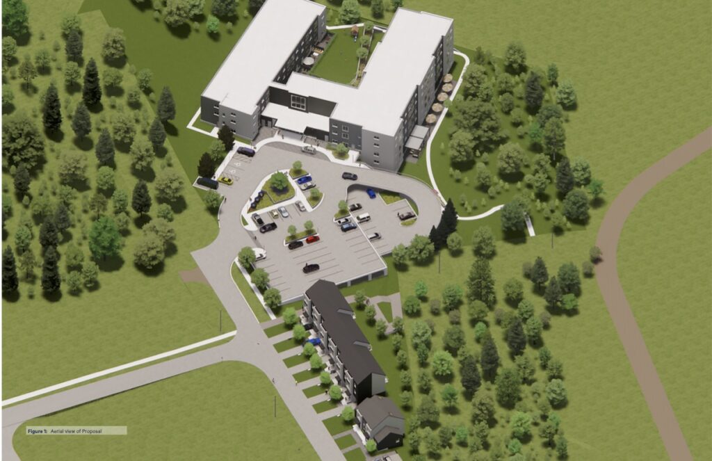 <p>A rendering of new townhomes proposed for Nicholas Street, above Delhi Park. (SVN Architects)</p>
