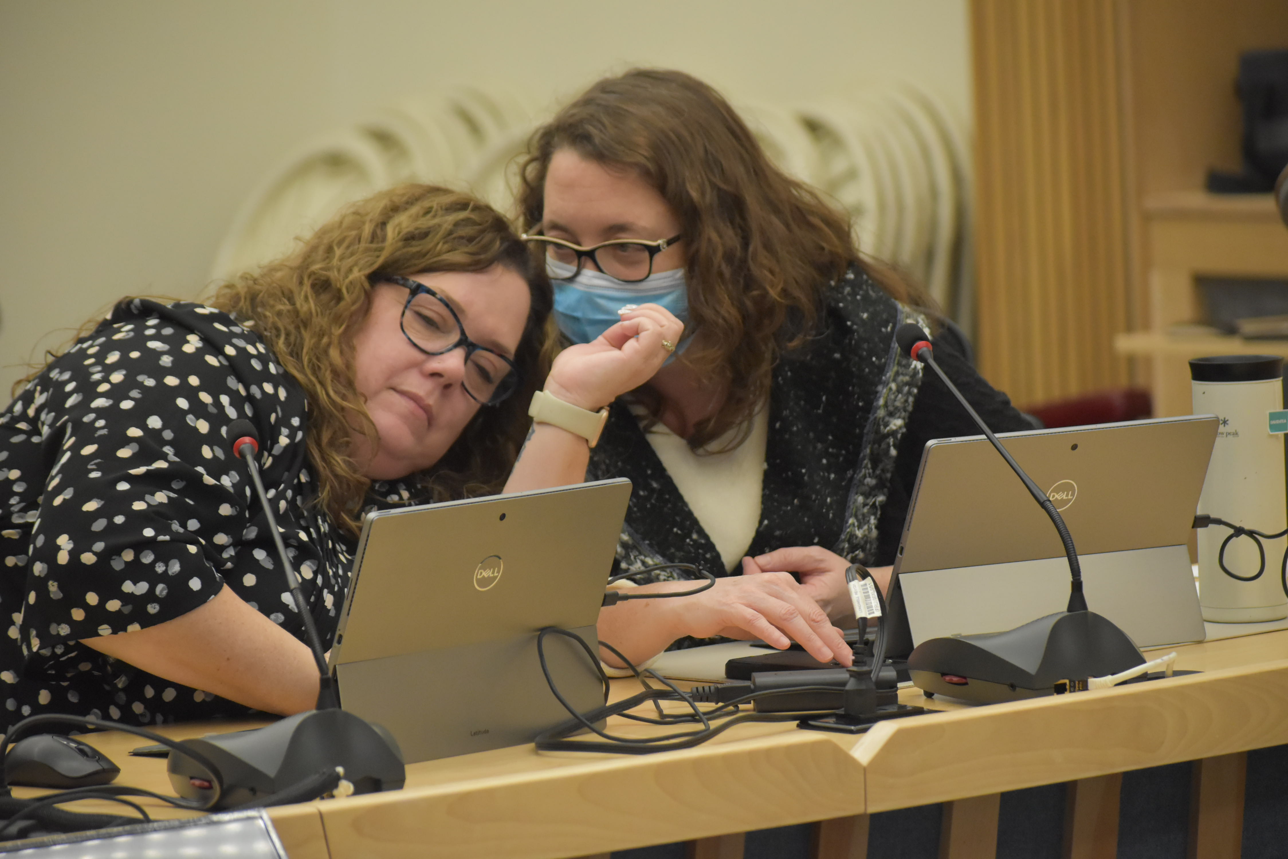 <p>Director of Finance Amanda Carter and CAO Marcia Wallace. (Jason Parks/Gazette Staff)</p>
