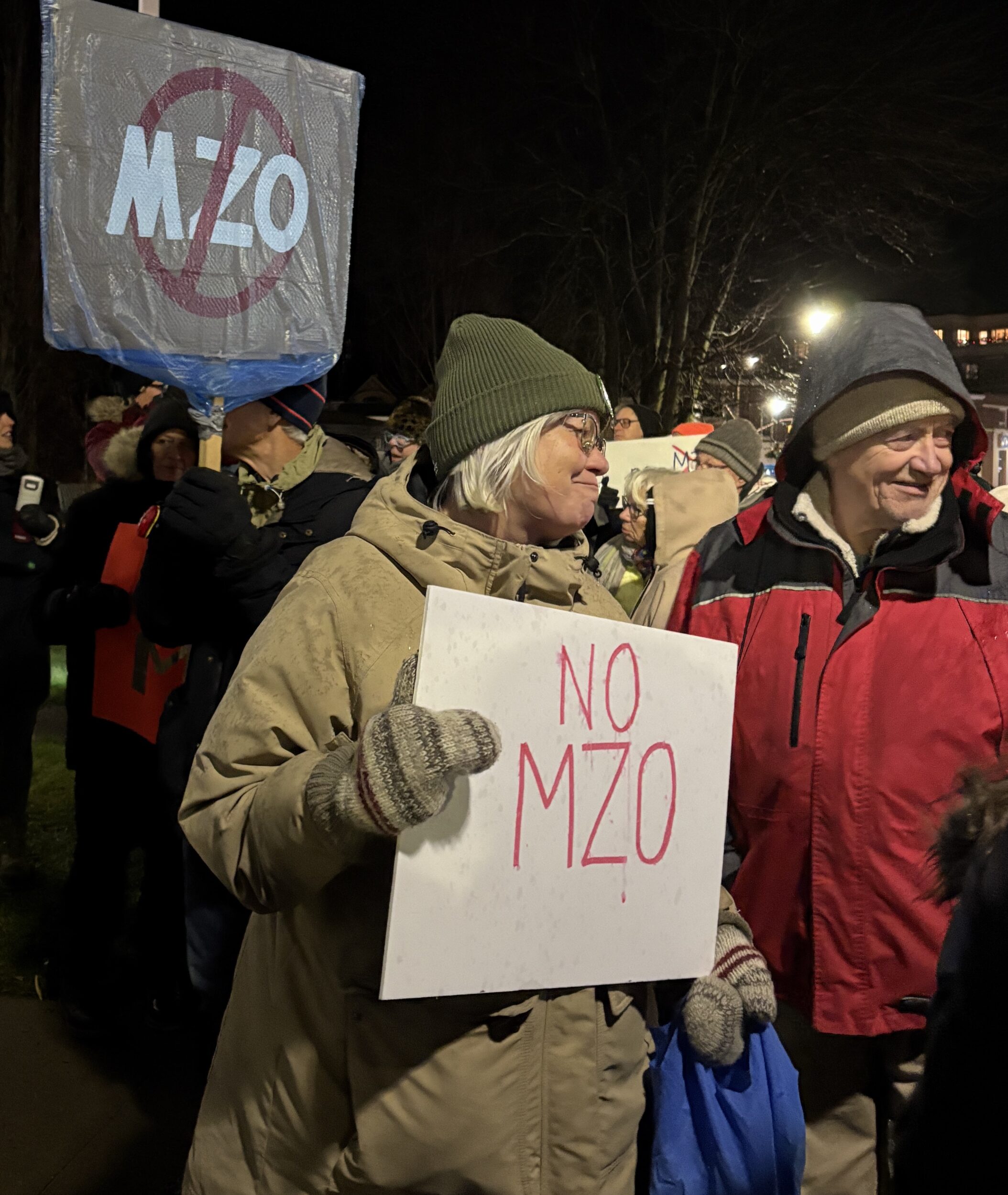 <p>Protesting the MZO outside Shire Hall. (Karen Valihora/Gazette Staff) </p>
