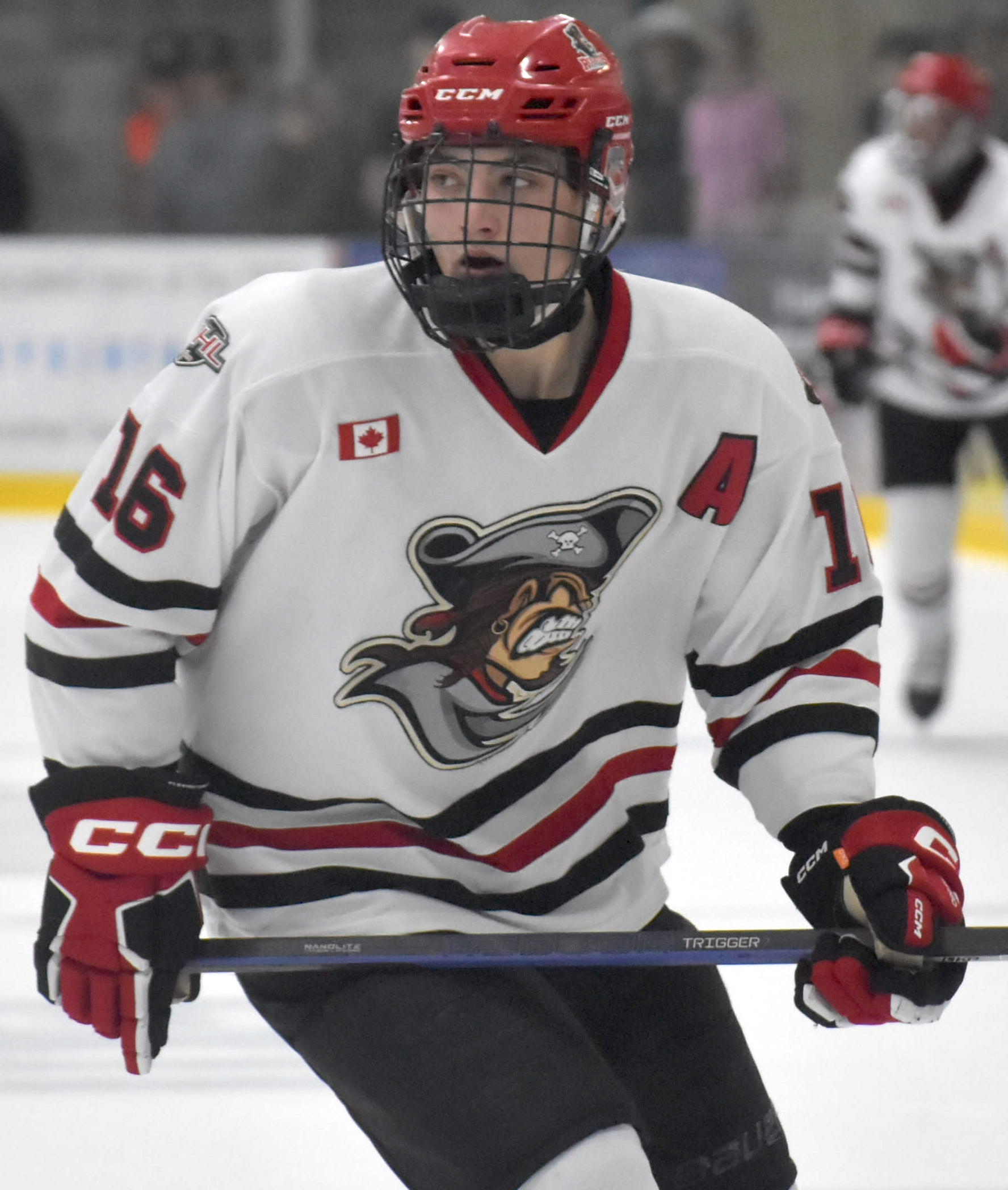 <p>Gerrit Kempers had the game’s opening goal Thursday night as his Picton Pirates bested the visiting Amherstview Jets 2-1. (Jason Parks/Gazette Staff)</p>
