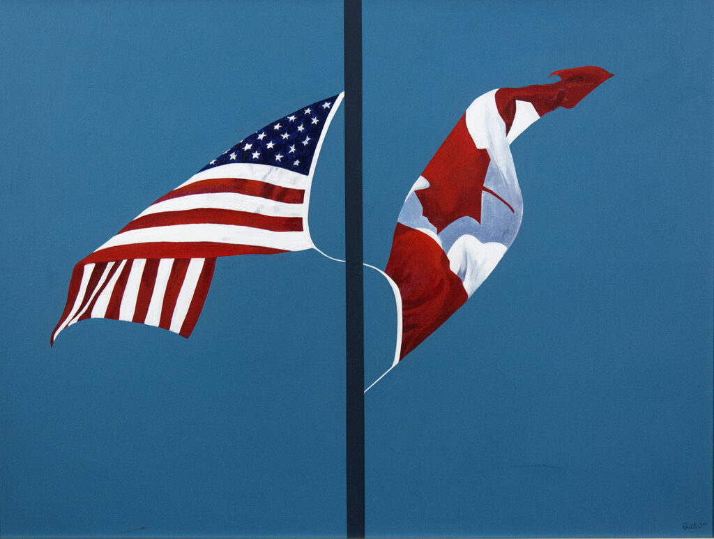 <p>Charles Pachter,“Side by Side” Acrylic on Canvas (2001) Photography courtesy of Oeno Gallery.</p>
