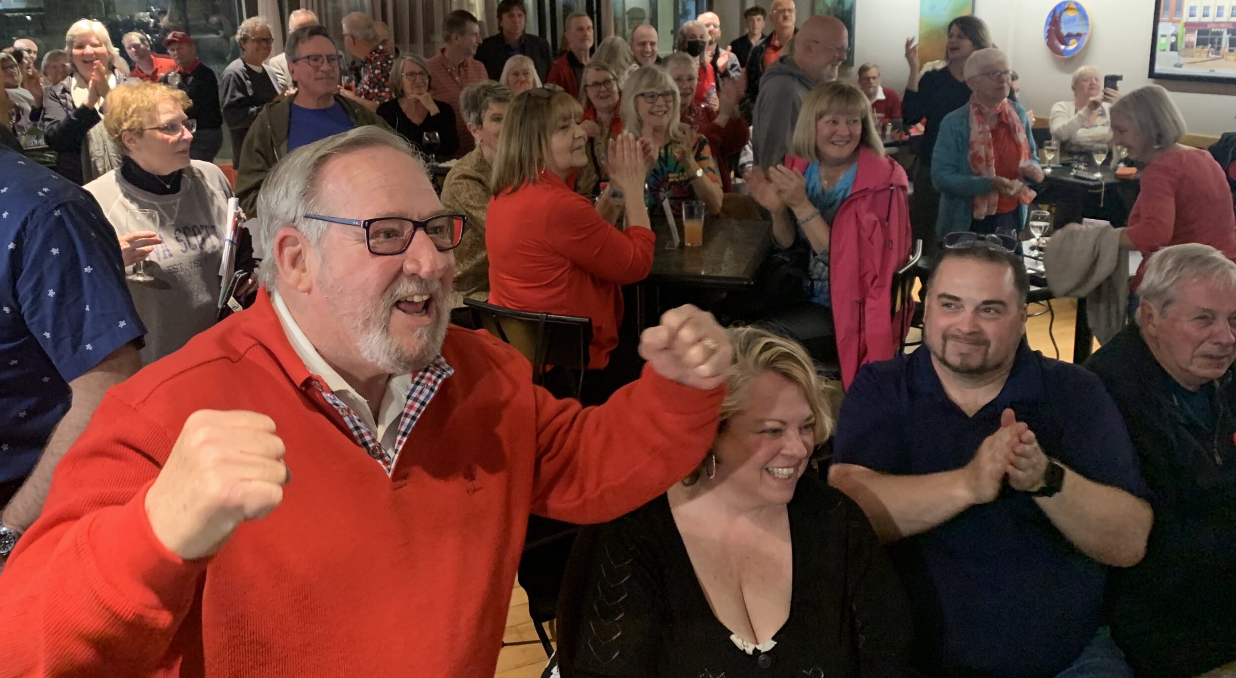 <p>Bay of Quinte MP-Elect Chris Malette led the cheers when CBC projected Mark Carney would remain as Canada’s Prime Minister. (Jason Parks/Gazette Staff)</p>

