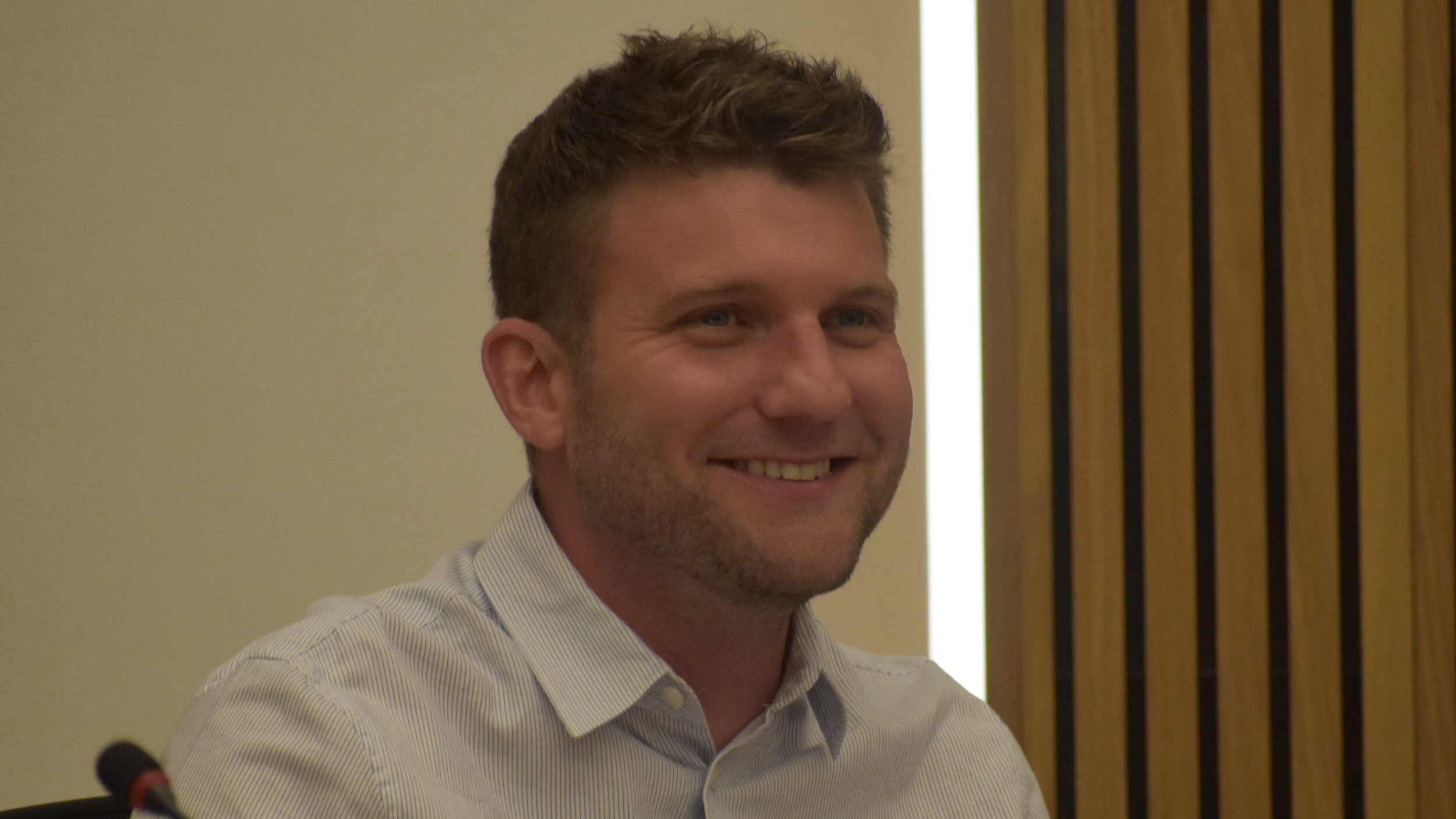 <p>Wellington councillor Corey Engelsdorfer. (Jason Parks/Gazette Staff)</p>
