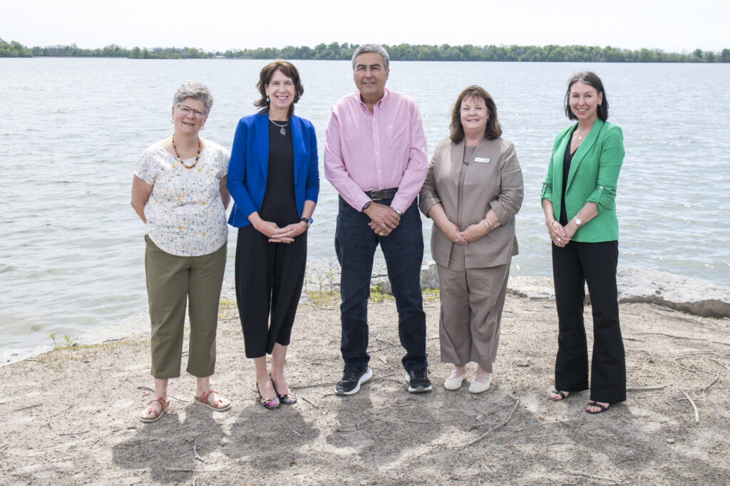 <p>Pictured from left: Peggy Payne; PECMHF Board Chairperson, Stacey Daub; Quinte Health President and CEO, Paul B. Helliwell Foundation John Jenah; President, Nancy Parks, Back the Build campaign chairperson; Shannon Coull, Executive Director PECMH Foundation (Supplied Photo)</p>
