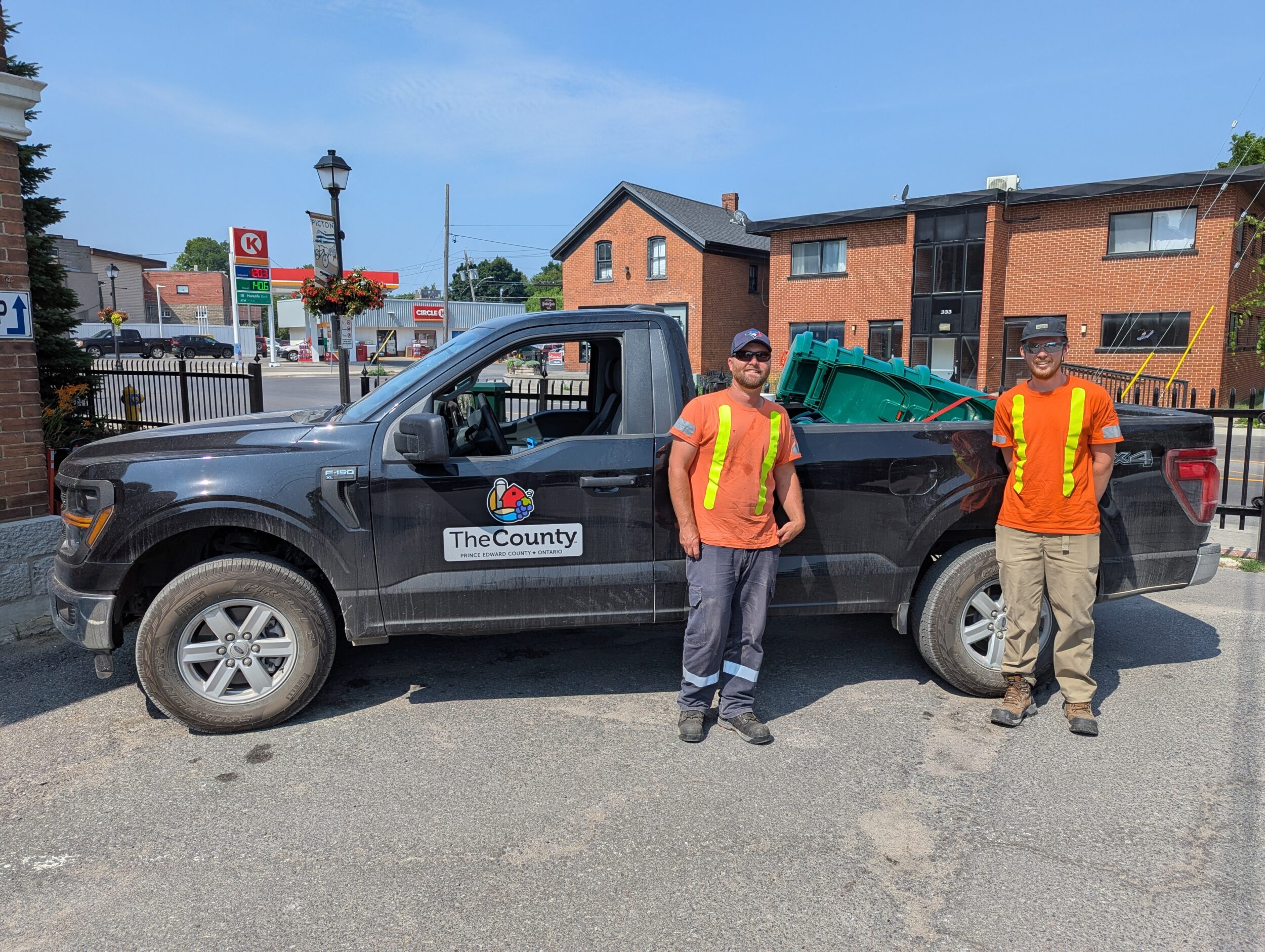 <p>County Operational Services crew with their vehicle (Photo: Chris Fanning)</p>
