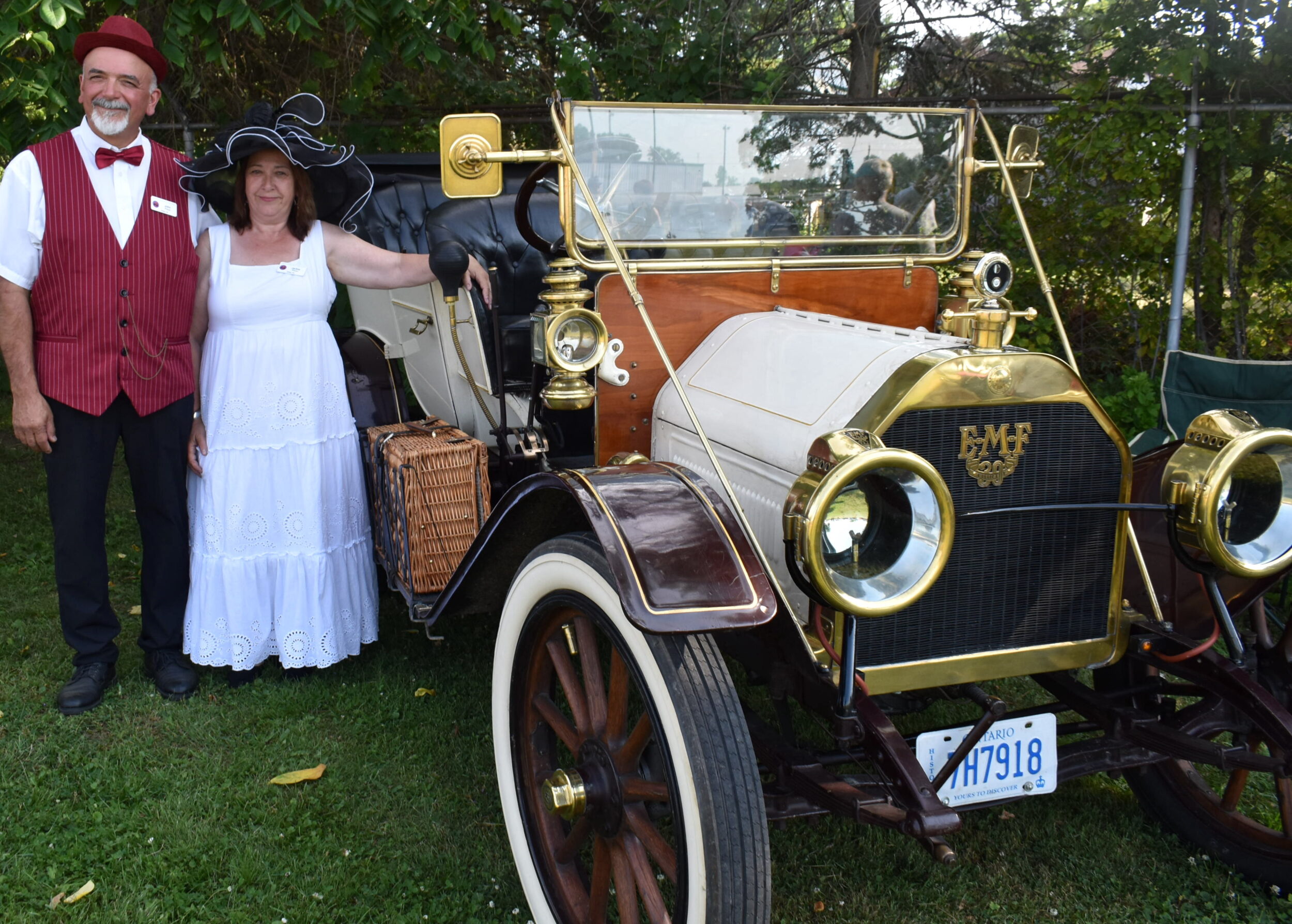 <p>John and Jackie Porco of Myrtle with their 1911 EMF Model 30. (Jason Parks/Gazette Staff)</p>
