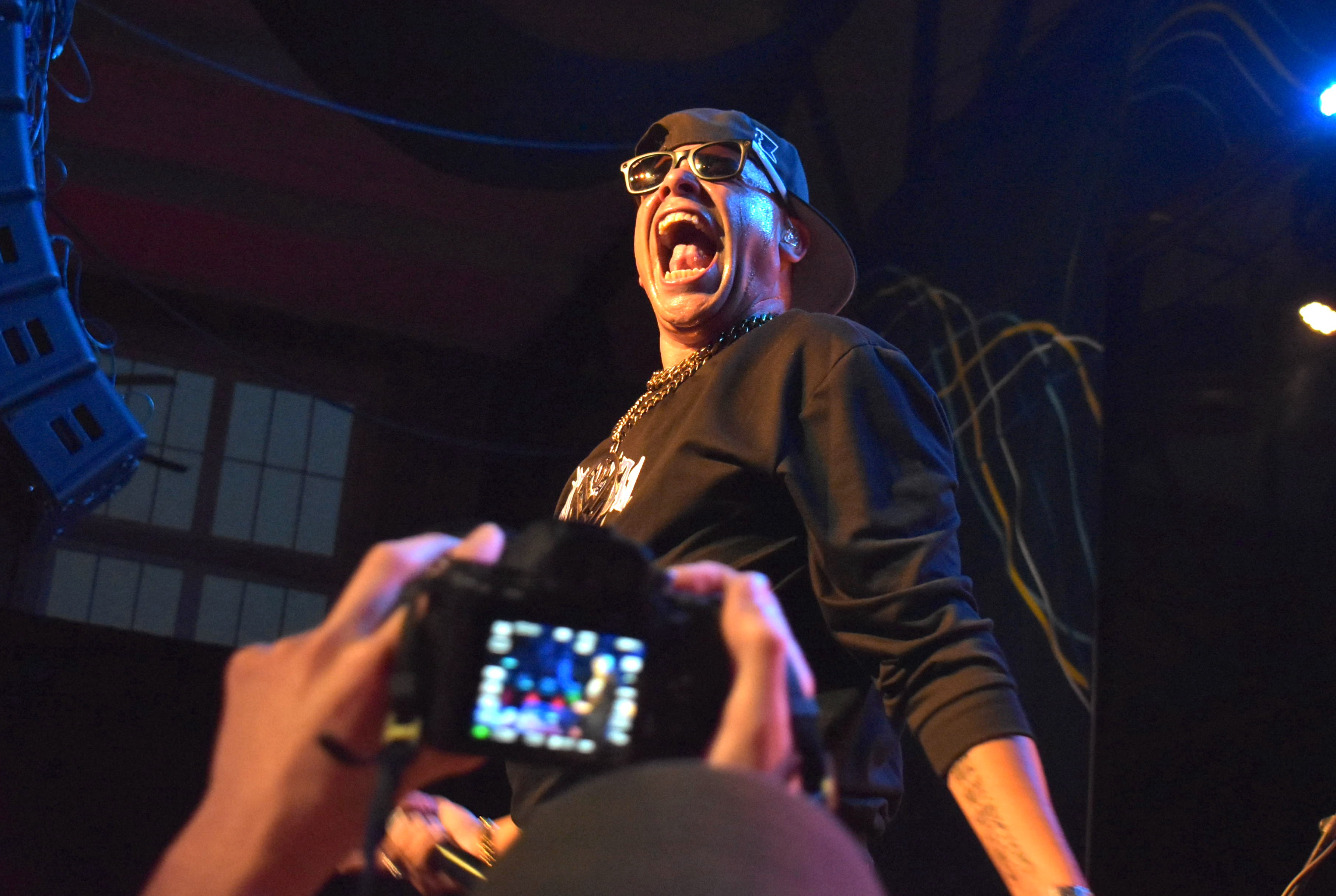 <p>Martin &#8220;Bucky&#8221; Seja of Canadian rap rock super group Down With Webster preforms at Base31&#8217;s Drill Hall Saturday August 2. (Jason Parks/Gazette Staff) </p>
