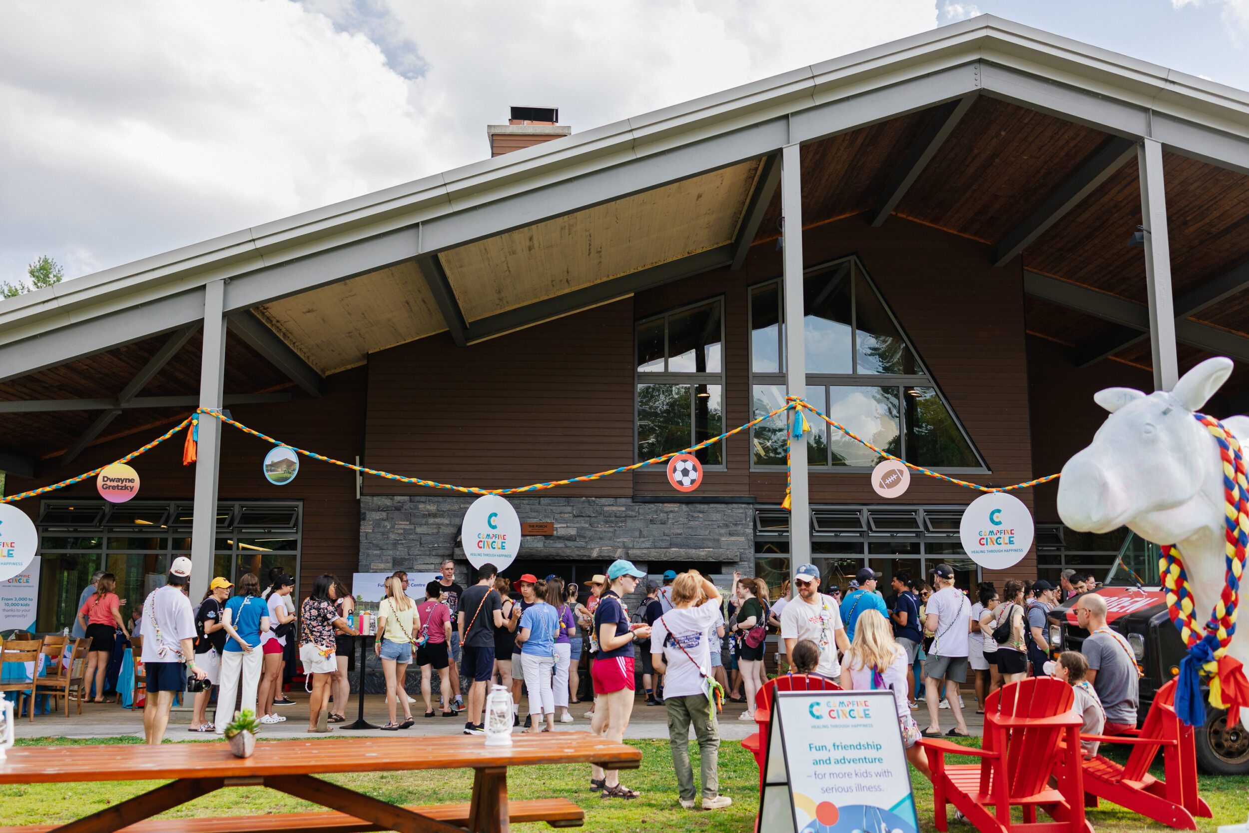 <p>At Campfire Circle Muskoka August 11 to celebrate Kim and Stu Lang’s $15 million donation (Photo submitted)</p>

