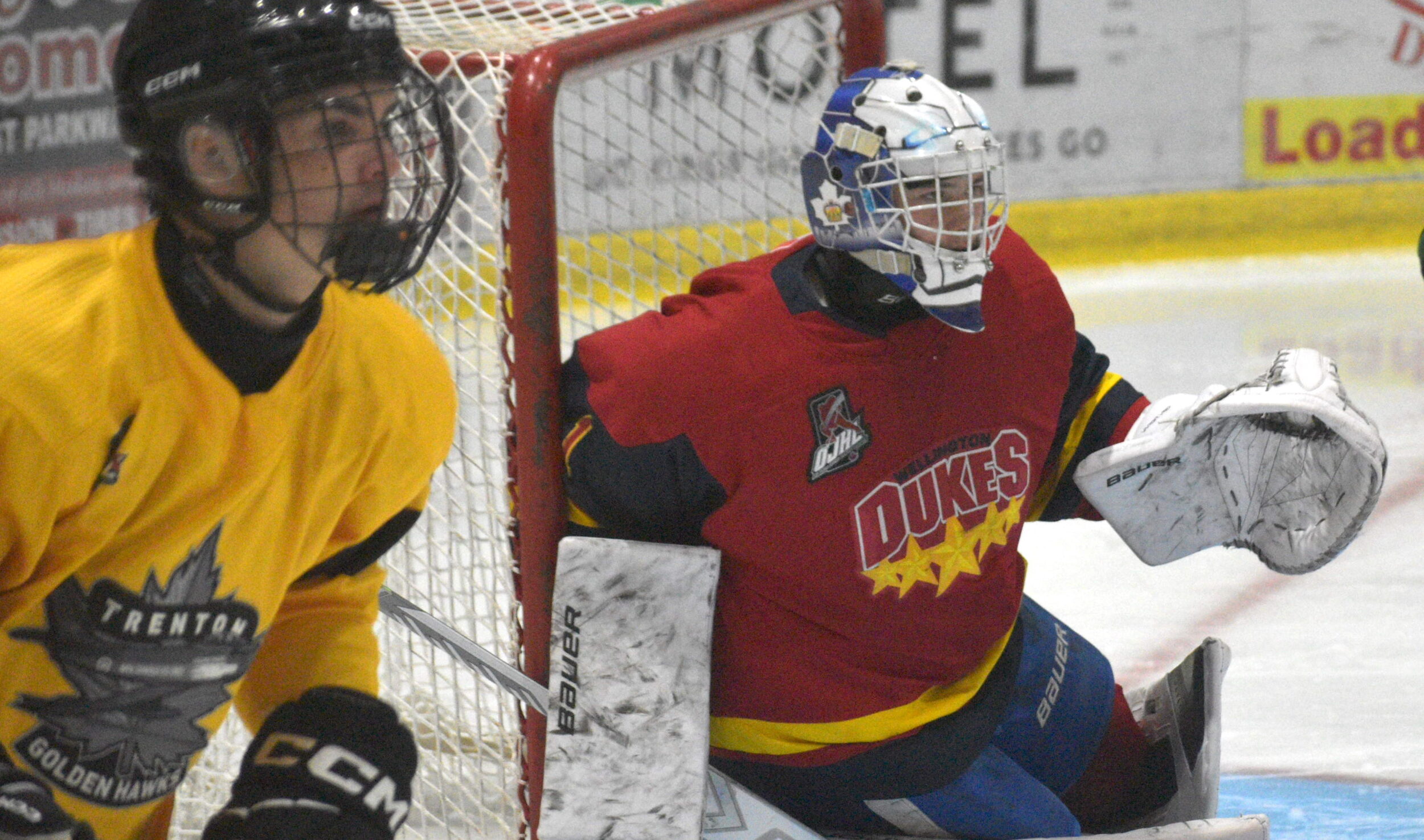 <p>Wellington netminder Royden Smith made 16 stops in his 30 minutes of work Saturday evening. (Jason Parks/ Gazette Staff)</p>

