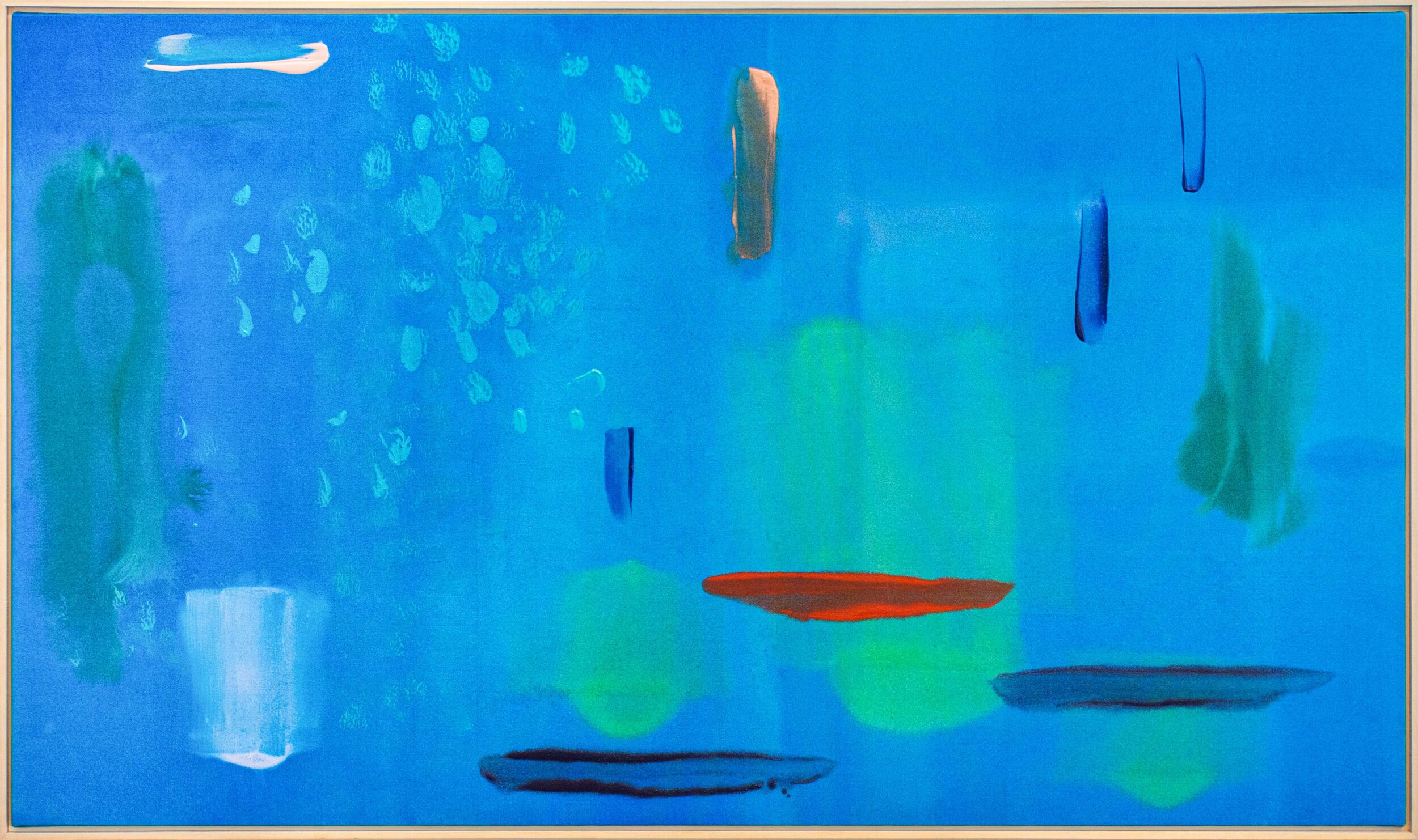 <p>Blue Lagoon (1988). Acrylic on canvas. Image courtesy of Oeno Gallery.</p>
