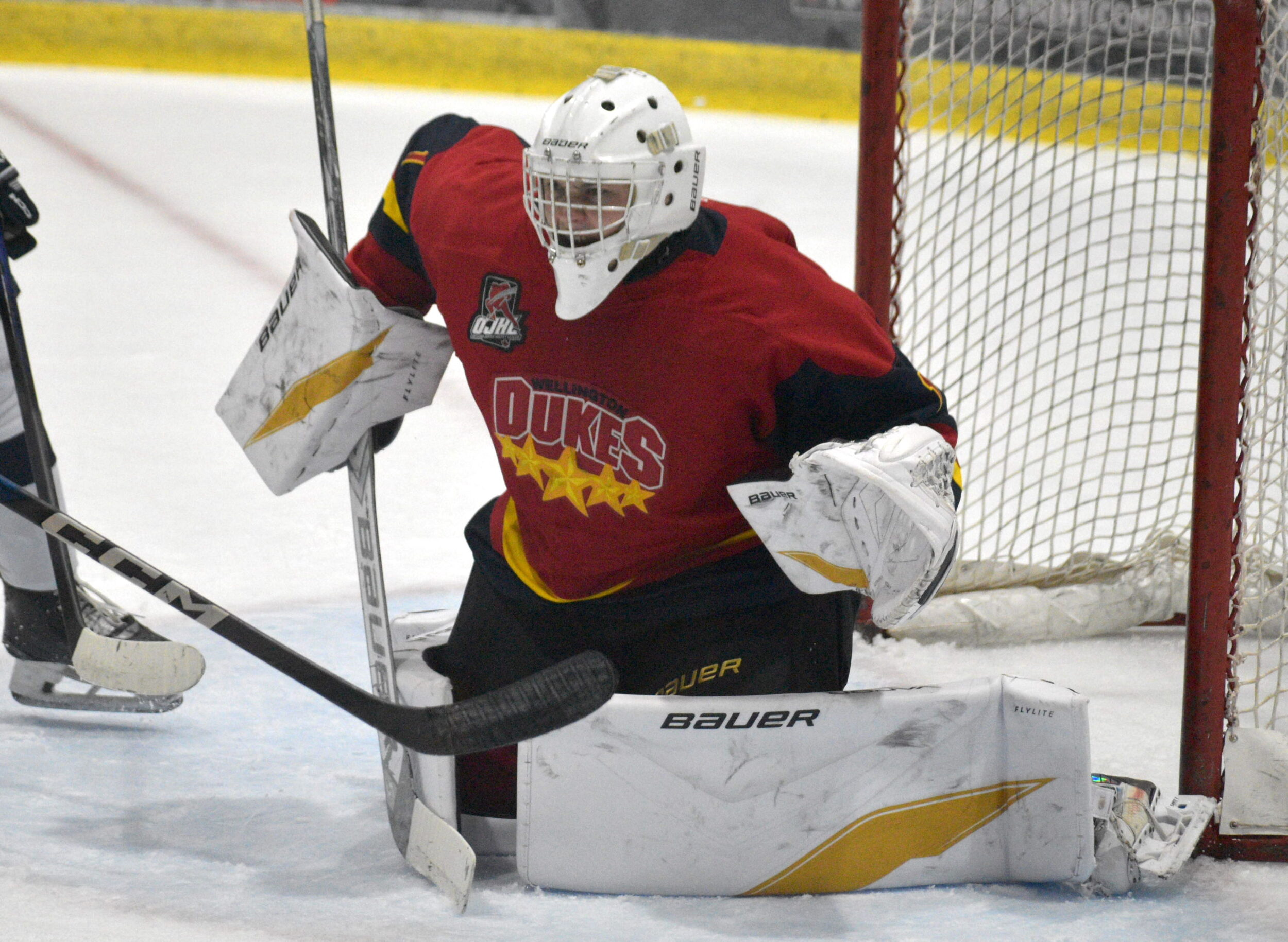 <p>Wellington goalie Royden Smith made 10 saves for his second shutout of the season Wednesday night. (Jason Parks/Gazette Staff)</p>
