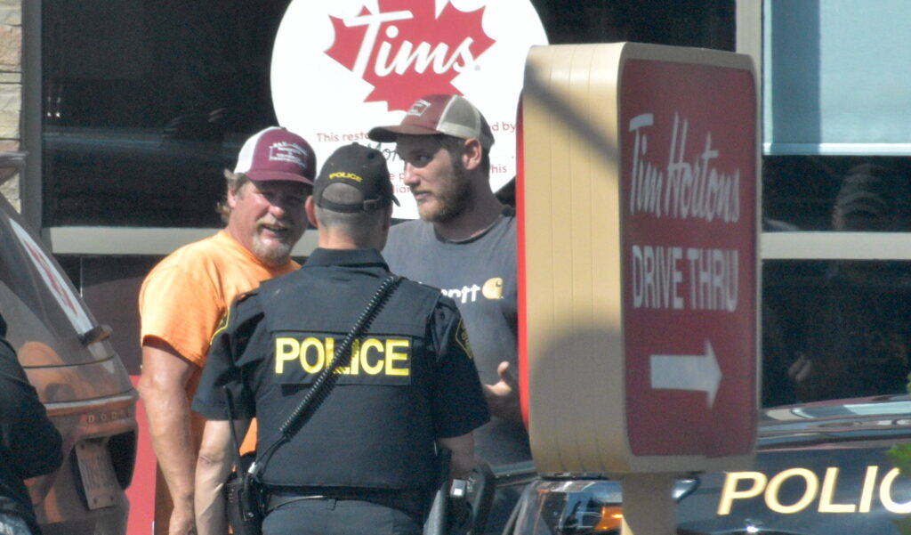 <p>Prince Edward OPP have been a regular presence at the Picton Tim Hortons. (Jason Parks/Gazette Staff)</p>
