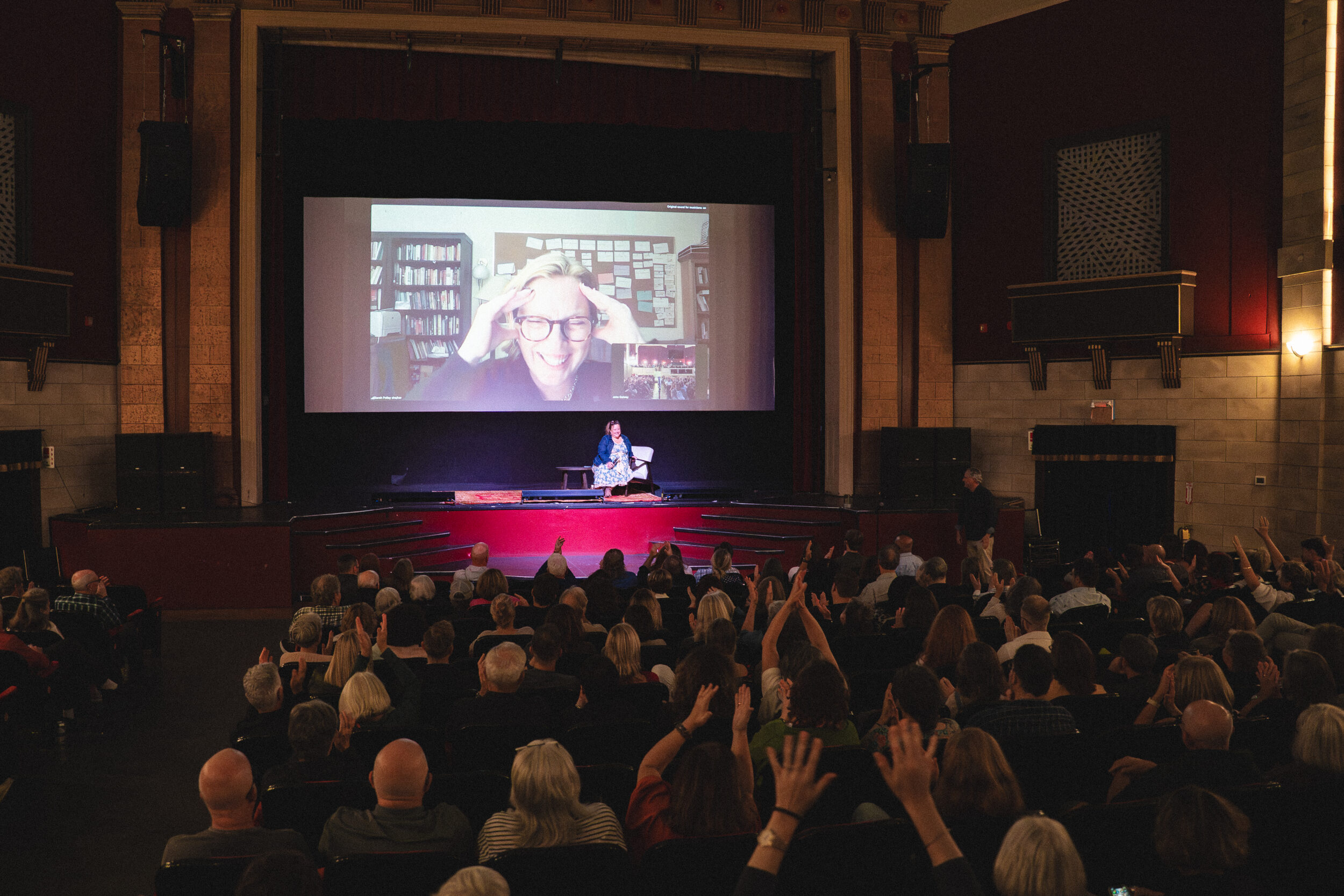 <p>Sarah Polley and Zoe Whittall at CAFF (Photo: Logan Somers / The Regent Theatre)</p>
