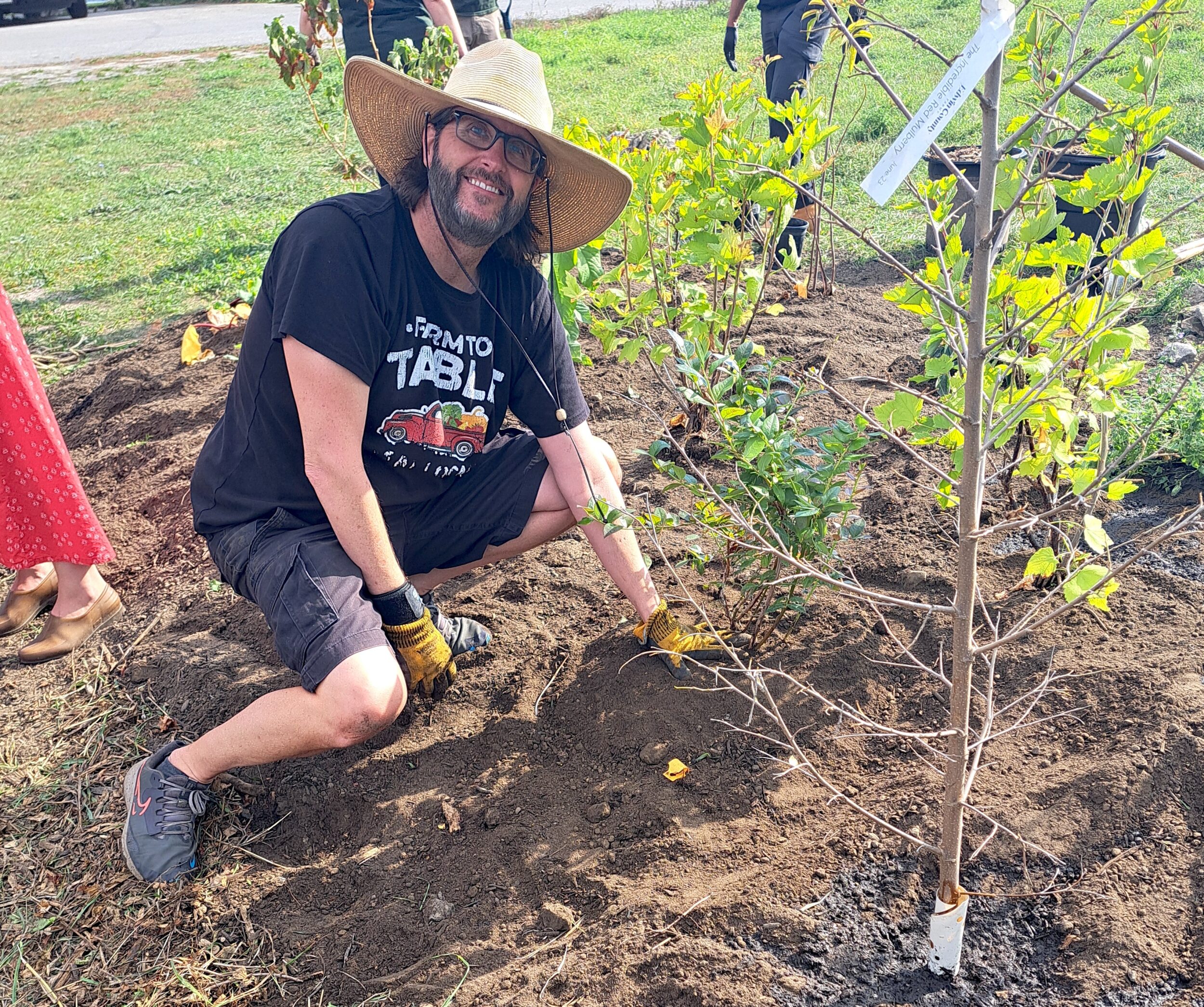 <p>Picton Food Bank’s Mark Houghton was part of an eager crew at a Food Forest planting at Macaulay Village Park October 4. (Supplied Photo)</p>
