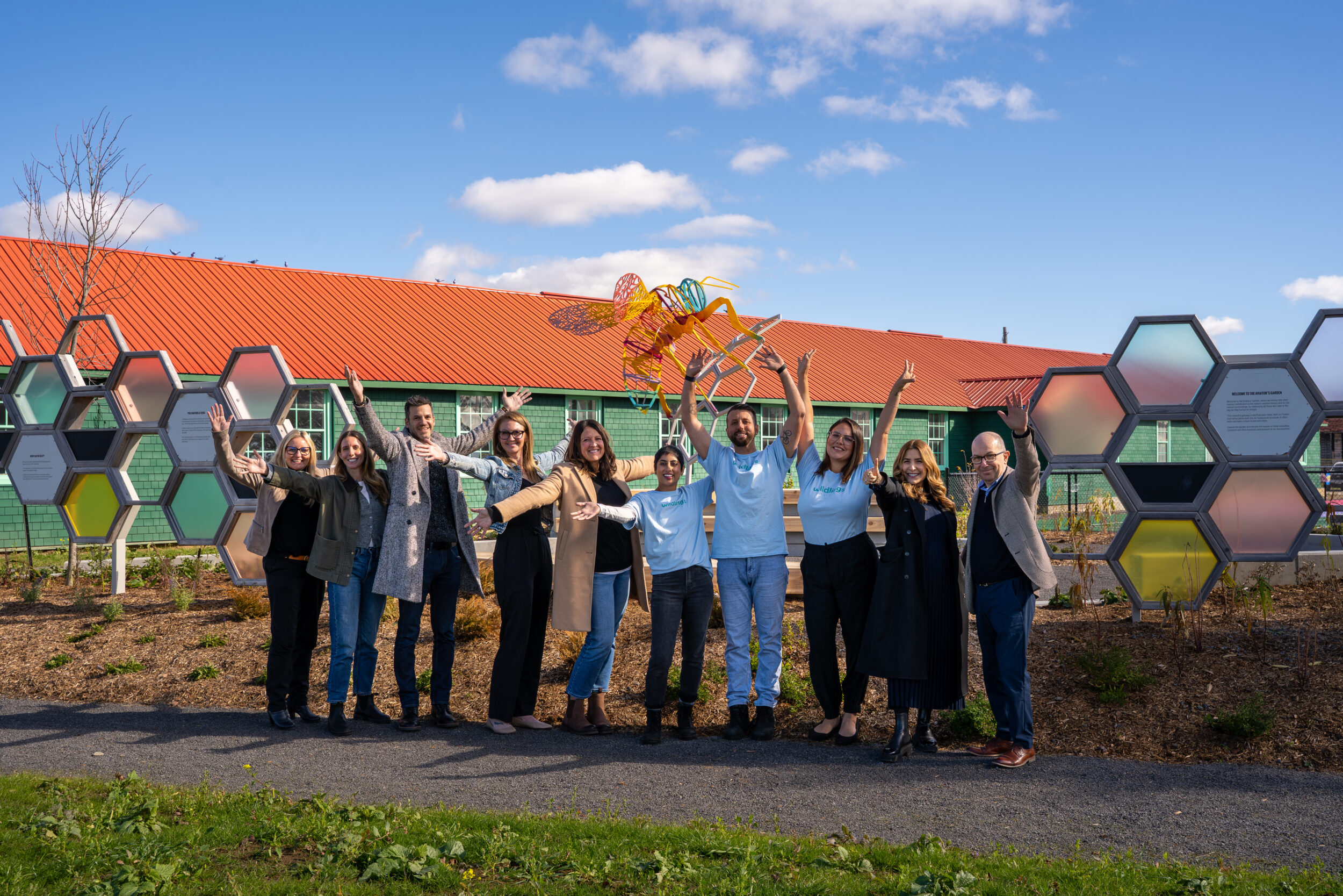 <p>Community Partners: Teresa Shephard-Benway (Base31), Kathryn Randle (Vice President, Rockport Group), Assaf Weisz (President, Base31), Carrie Davis (Finance Manager, The HUB), Stacey Stanford (Executive Director, The HUB), Mishaal Taylor, Callum Bramley, and Sarah Georges (Co-Founders, Wildlings Play Café), Alexandra De Gasperis (Vice President, DECO Communities), Gennaro DiSanto (CEO, CaraCo). (Logan Somers/ Photo)</p>
