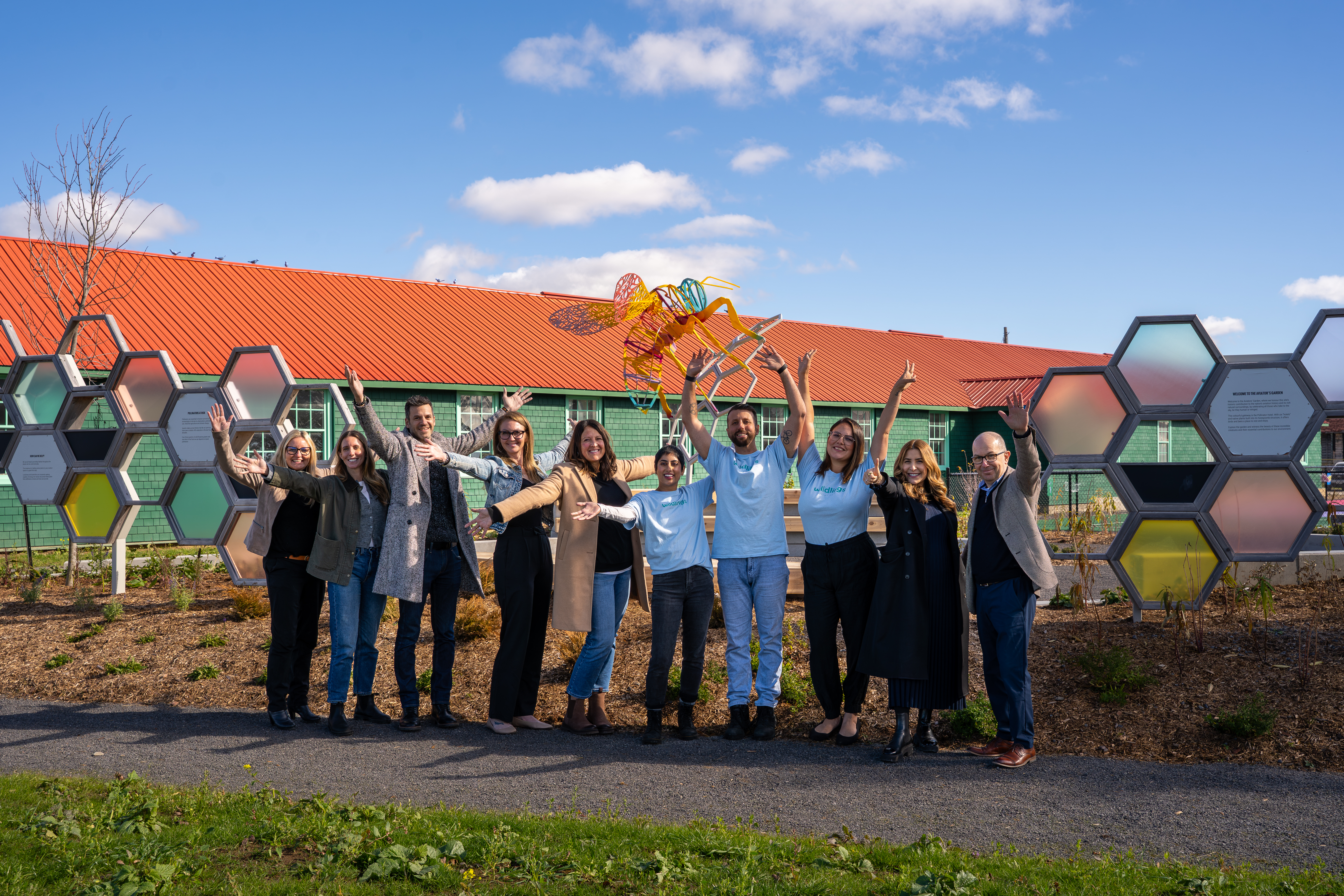 <p>Community Partners: Teresa Shephard-Benway (Base31), Kathryn Randle (Vice President, Rockport Group), Assaf Weisz (President, Base31), Carrie Davis (Finance Manager, The HUB), Stacey Stanford (Executive Director, The HUB), Mishaal Taylor, Callum Bramley, and Sarah Georges (Co-Founders, Wildlings Play Café), Alexandra De Gasperis (Vice President, DECO Communities), Gennaro DiSanto (CEO, CaraCo). (Logan Somers/ Photo)</p>
