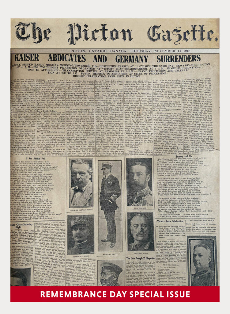 <p>The Picton Gazette, 14 November, 1918.</p>
