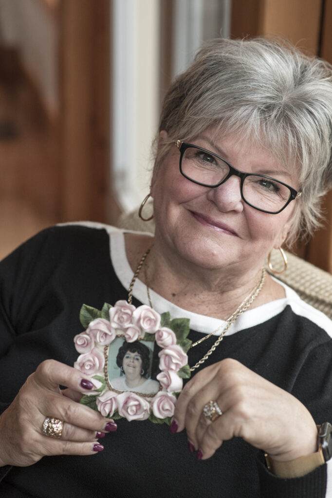 <p>Judy Plomer with a picture of her late mother Rosemary Crockett. (Supplied Photo)</p>
