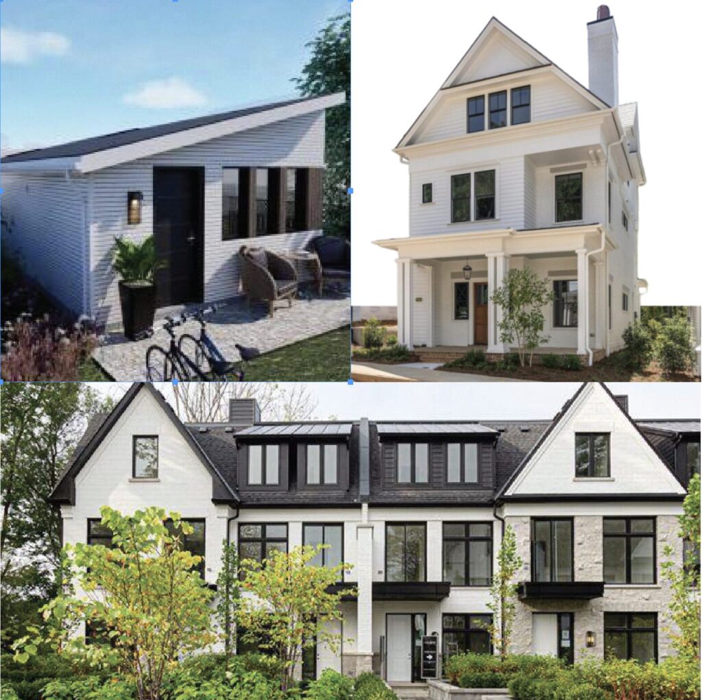 <p>Proposed housing types include garden suites, single detached homes, and townhouses. (Images courtesy of Biglieri and PECCPI).</p>
